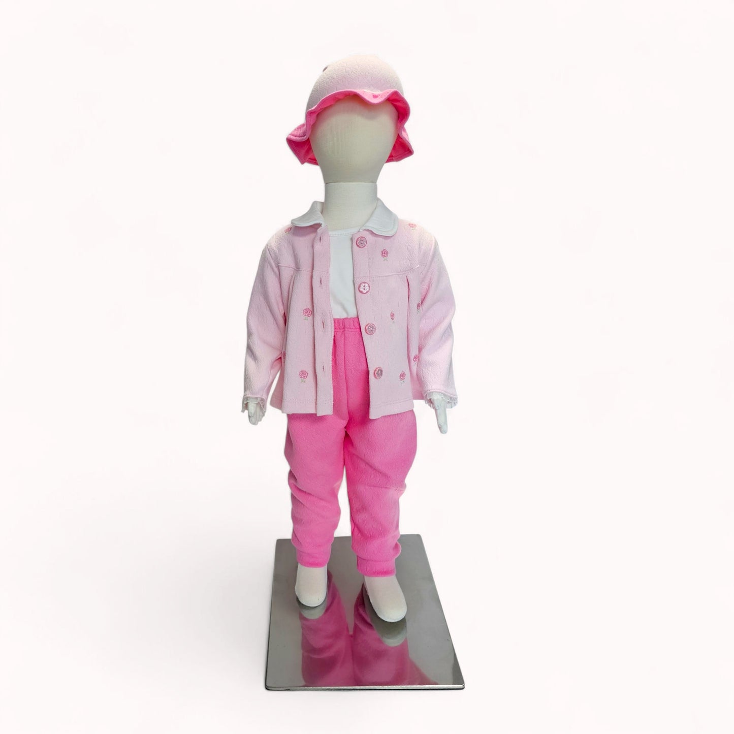 CONJUNTO MEILANI JACQARD 4PZ EN COLOR ROSADO