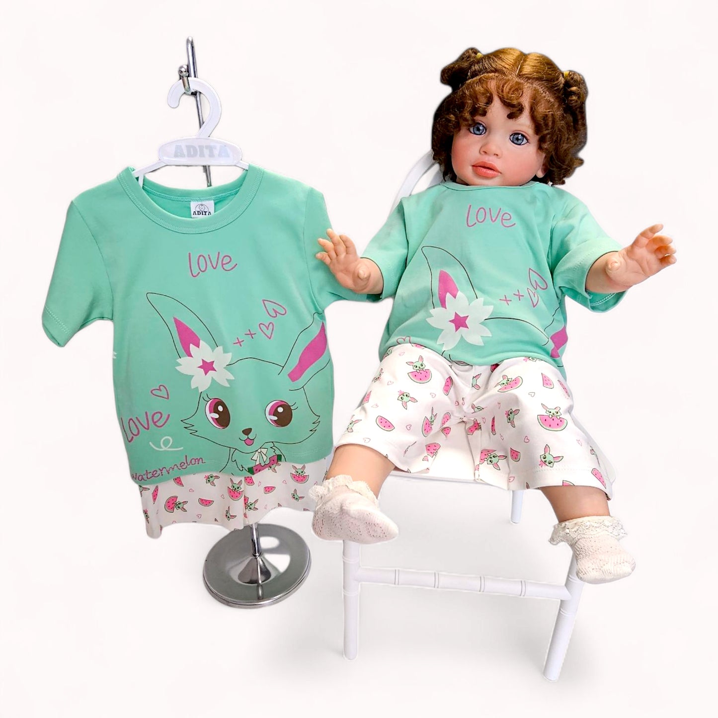 PIJAMA LOVE EN COLOR MENTA