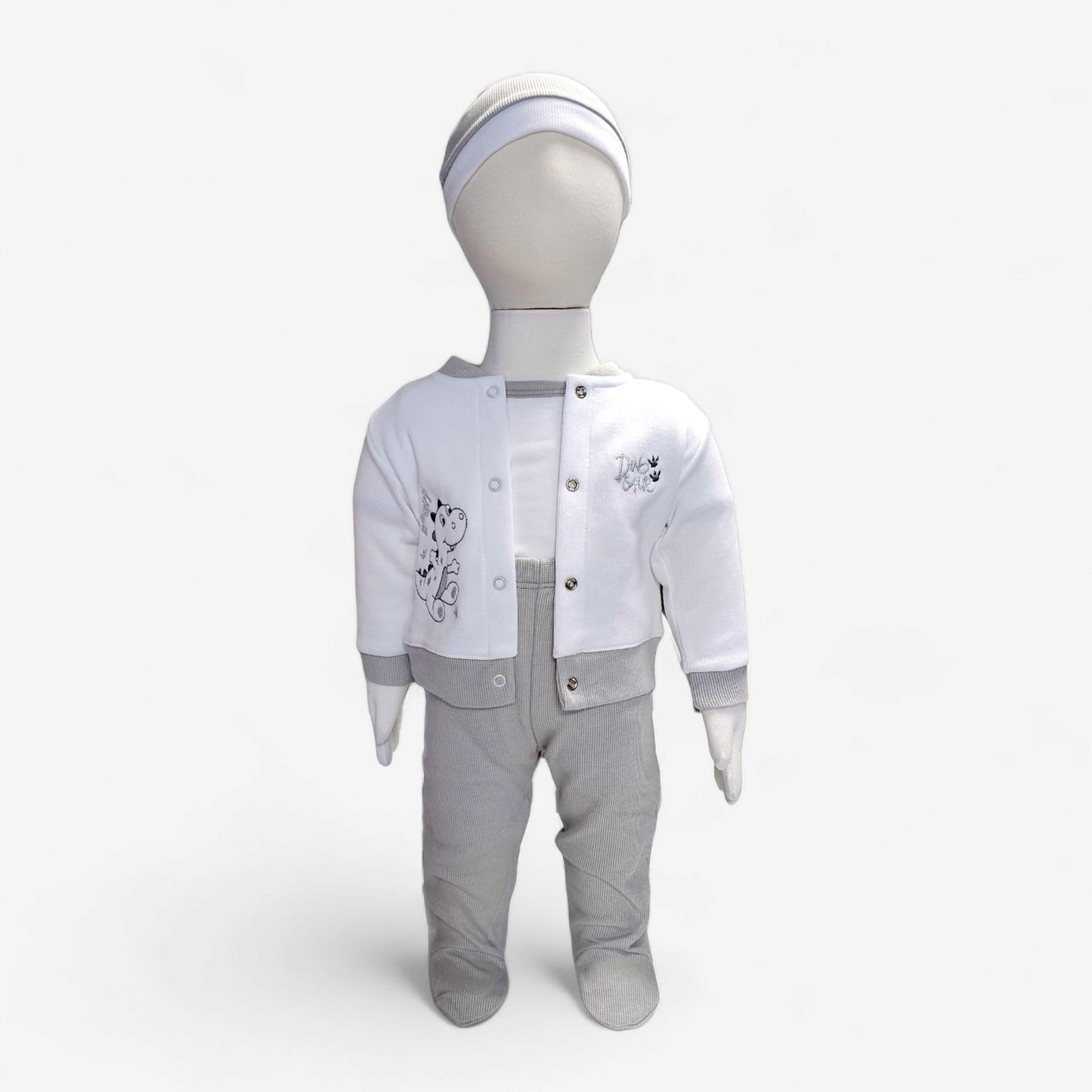 CONJUNTO DINOSAUR BOY 5PZ EN COLOR GRIS