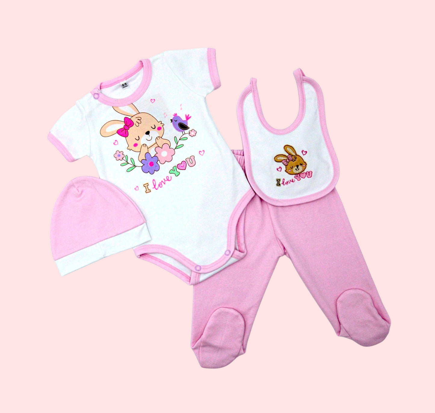 CONJUNTO DE 4PZ LOVE YOU