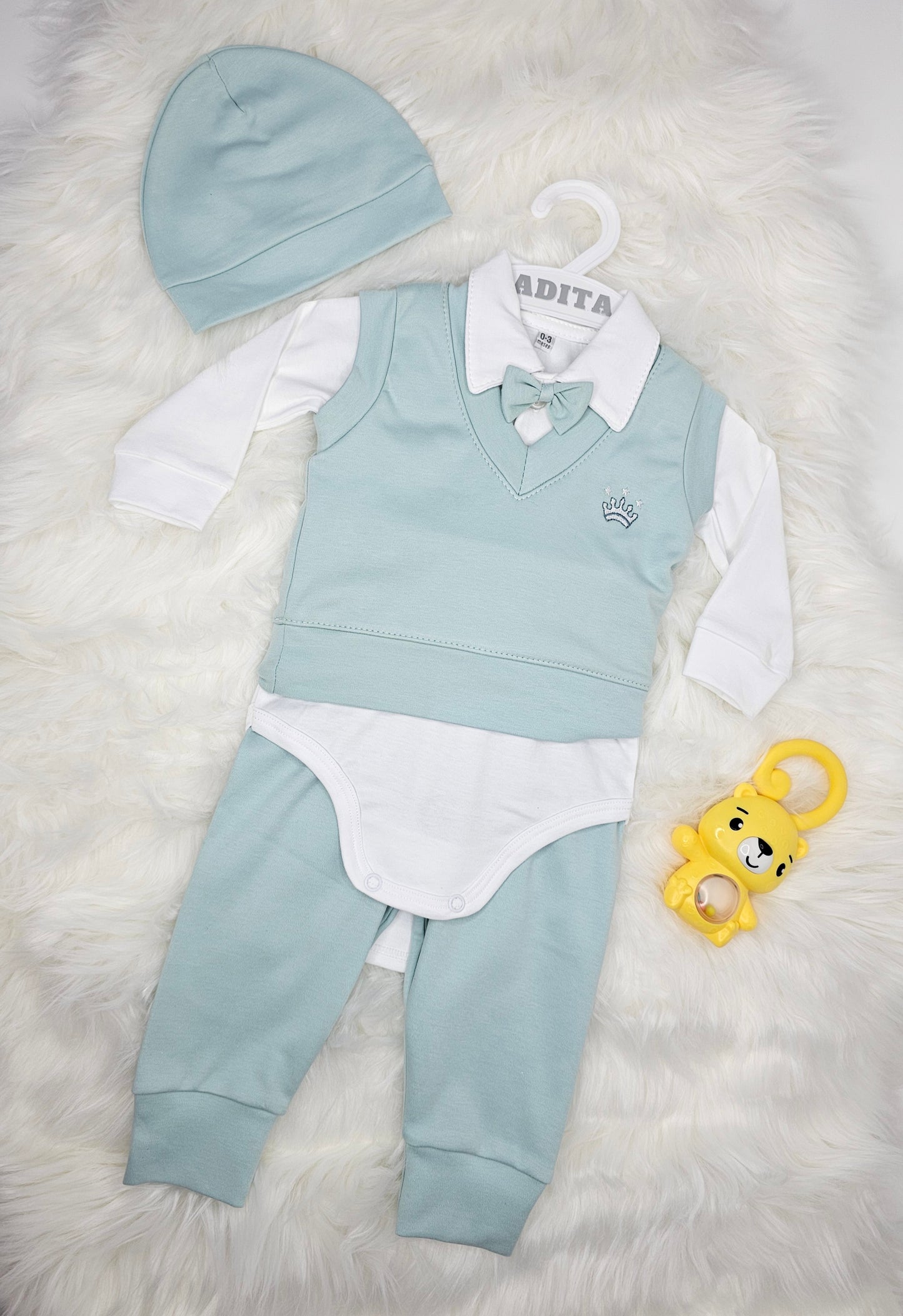 CONJUNTO PRINCIPE 5PZ EN COLOR CEMENTO VERDE