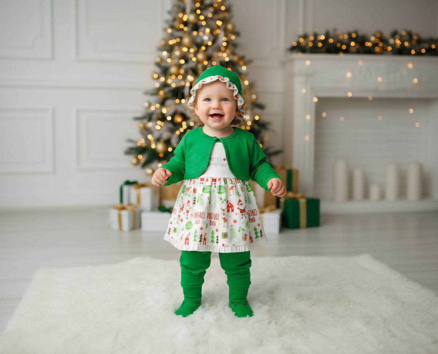 CONJUNTO DE NAVIDAD COLOR VERDE