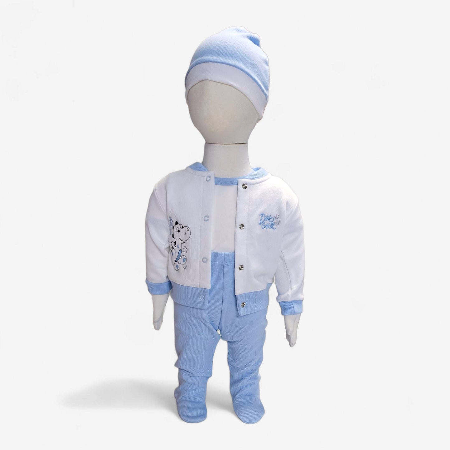 CONJUNTO DINOASAUR BOY 5PZ EN COLOR CELESTE