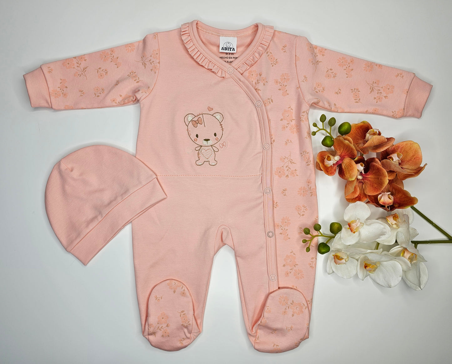 ENTERIZO BABY BEAR EN COLOR MELON