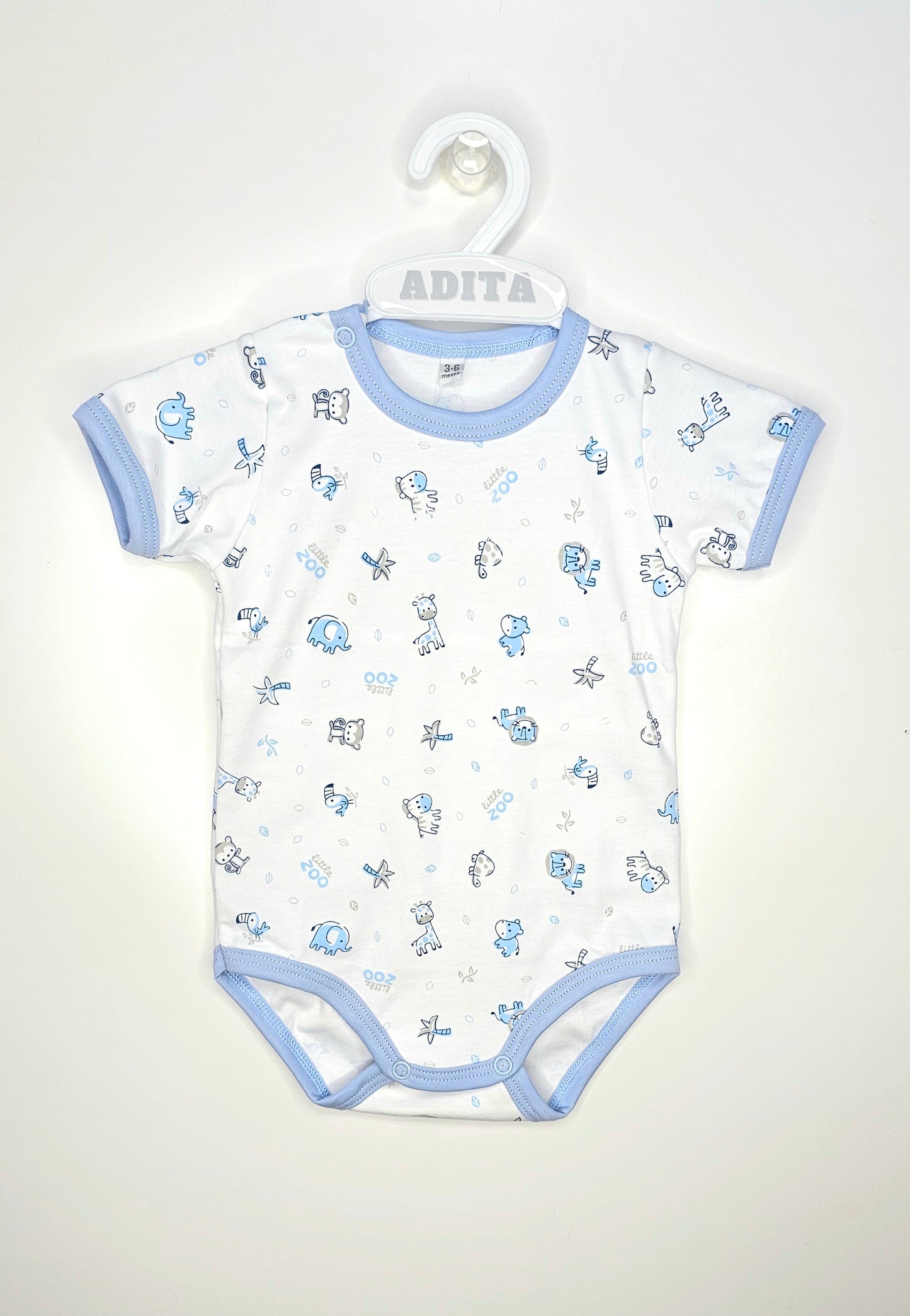 BODY MANGA CORTA ESTAMPADO COLOR CELESTE