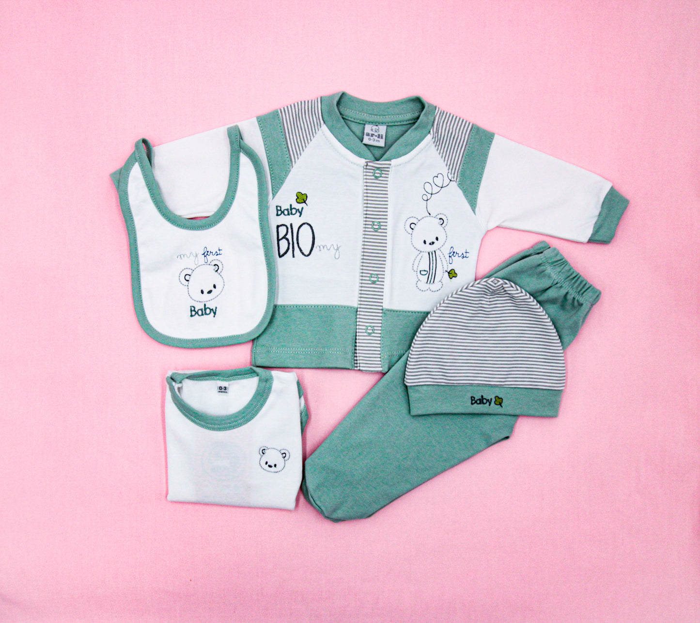 CONJUNTO DE 5PZ PARA VARONCITO BABY BIO