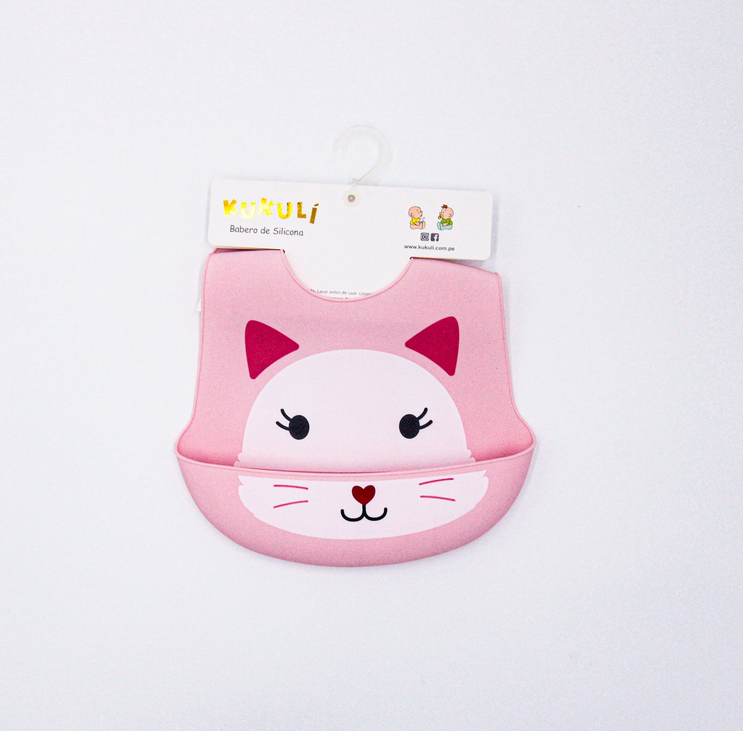Babero de Silicona en Color Rosado