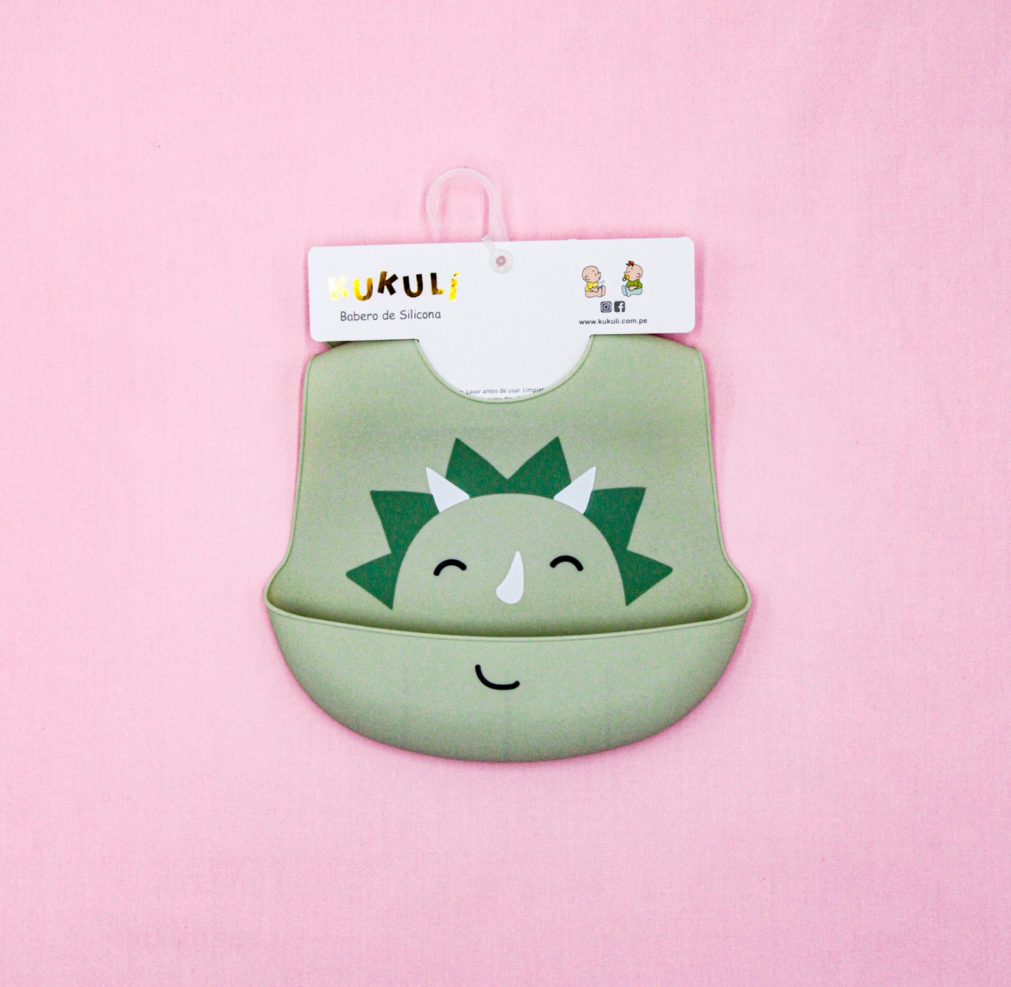 Babero de Silicona en Color Verde