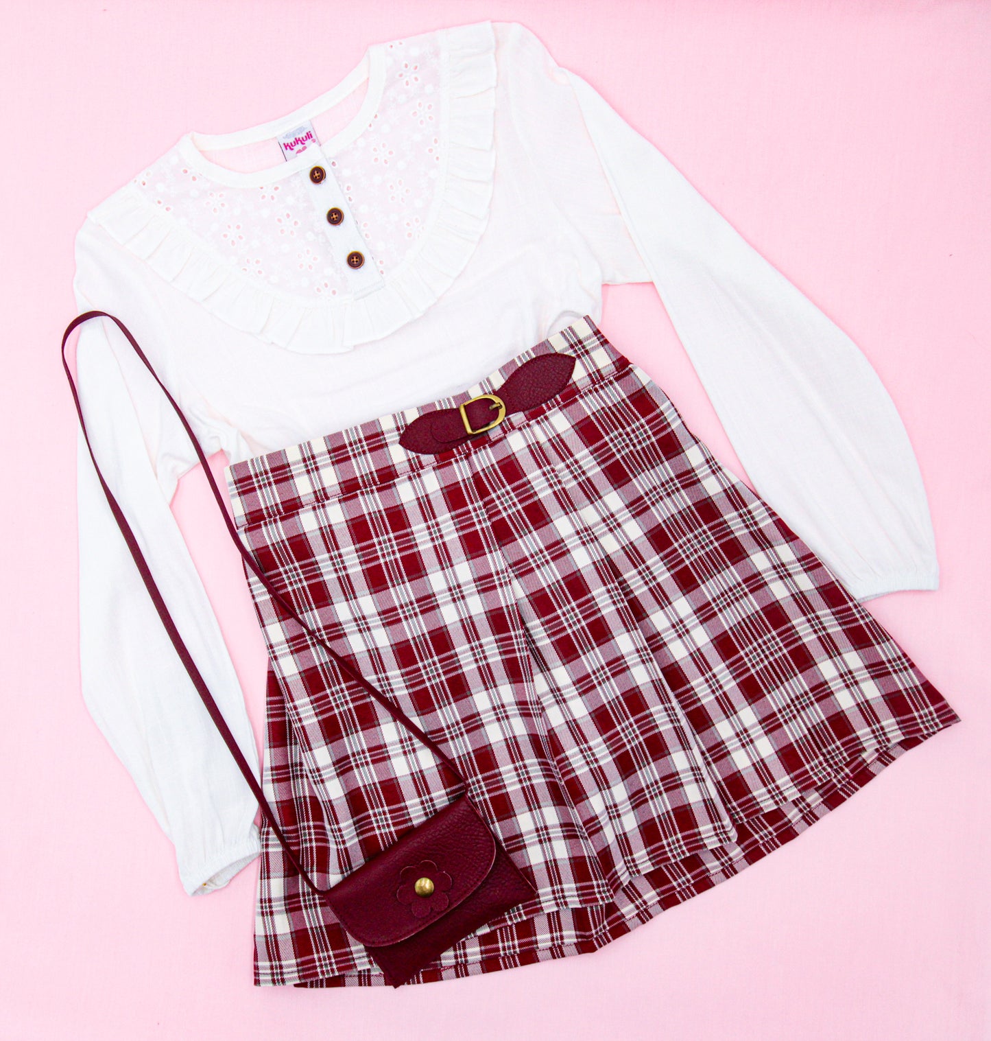 CONJUNTO LETICIA VINO-CREMA