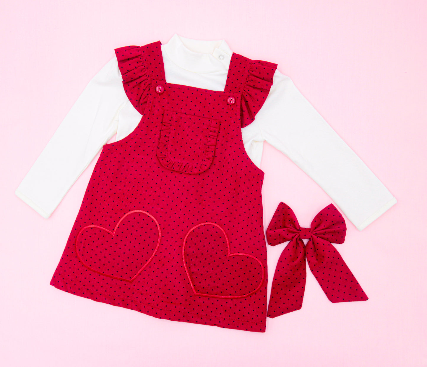 CONJUNTO JAMPER LISA ROJO-CREMA