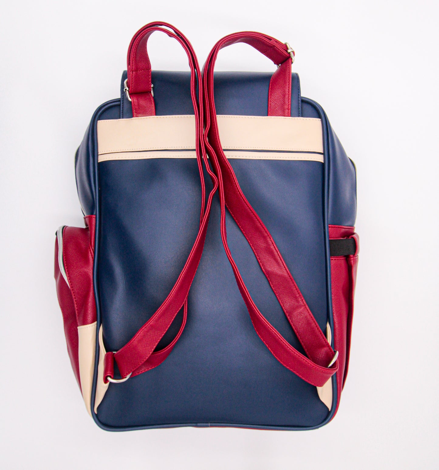 MOCHILA PAÑALERA CAMERON DE CUERINA EN COLOR AZUL