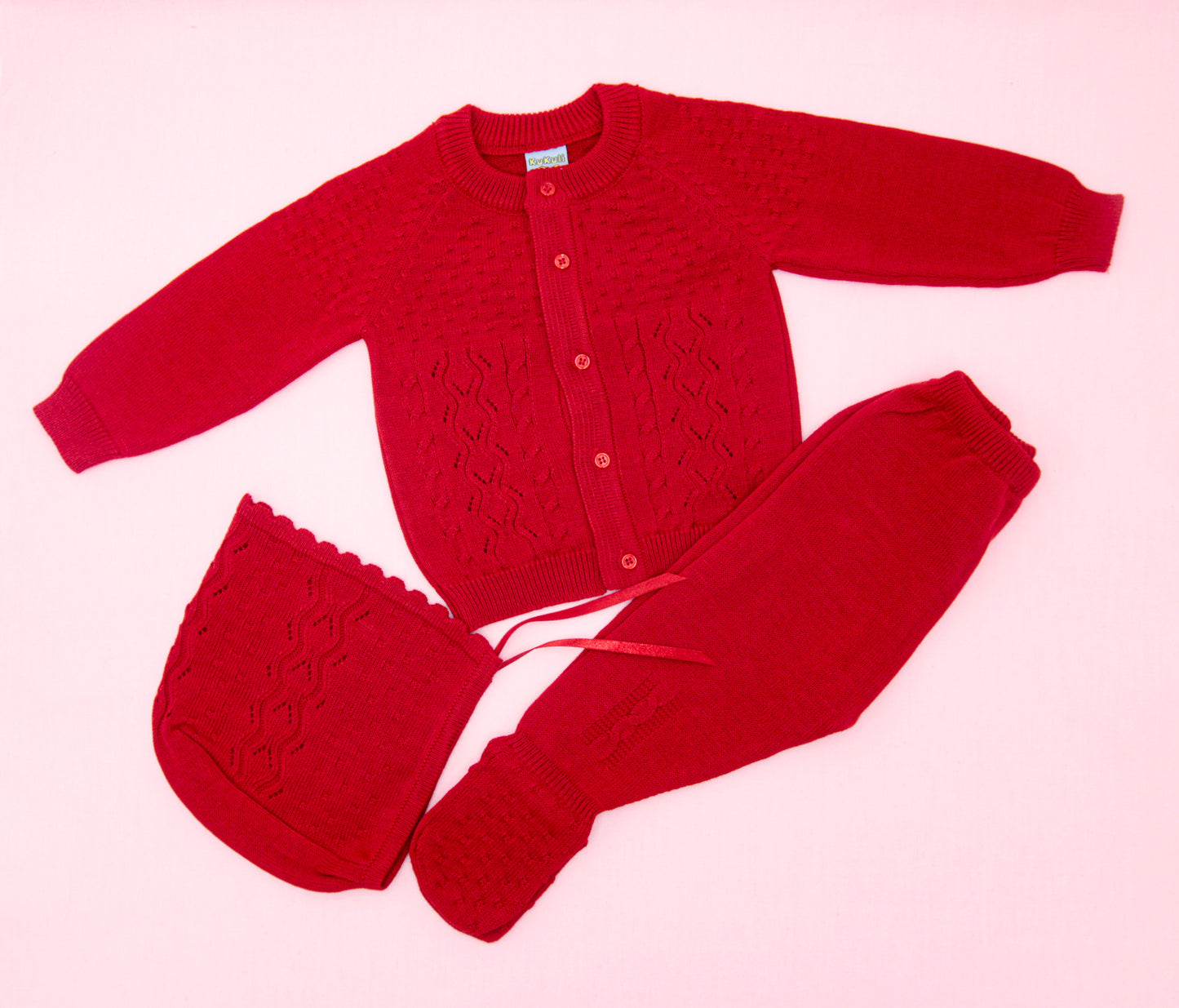 CONJUNTO COQUITO 3PZ EN COLOR ROJO
