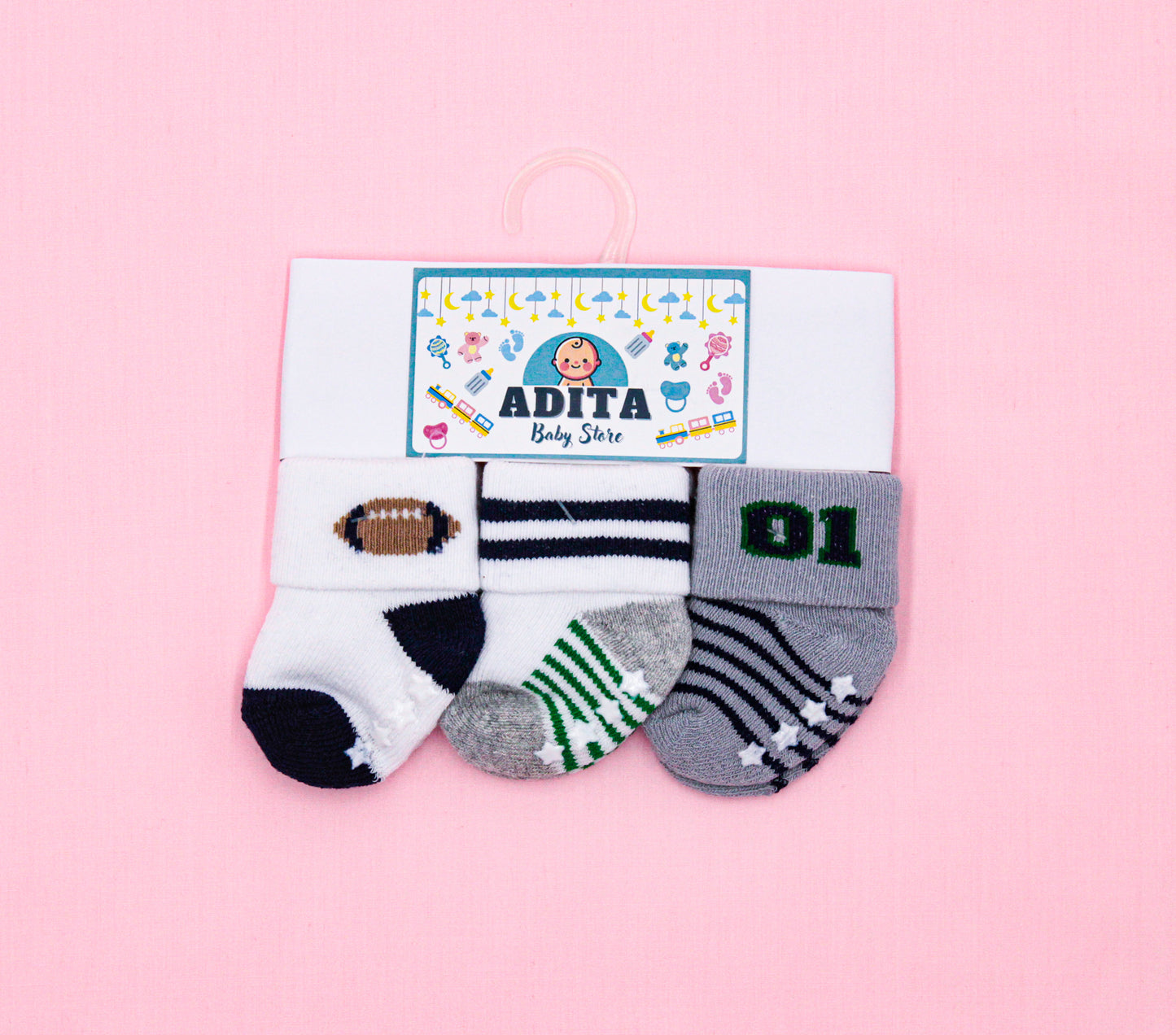 SET DE MEDIAS 3 UNIDADES MELANSH-BLANCO