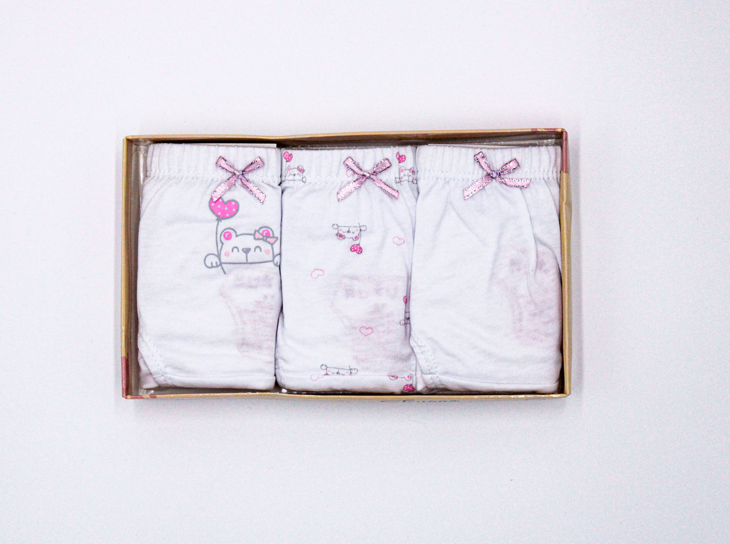 SET DE 3 PANTIES PARA NIÑA - BLANCO