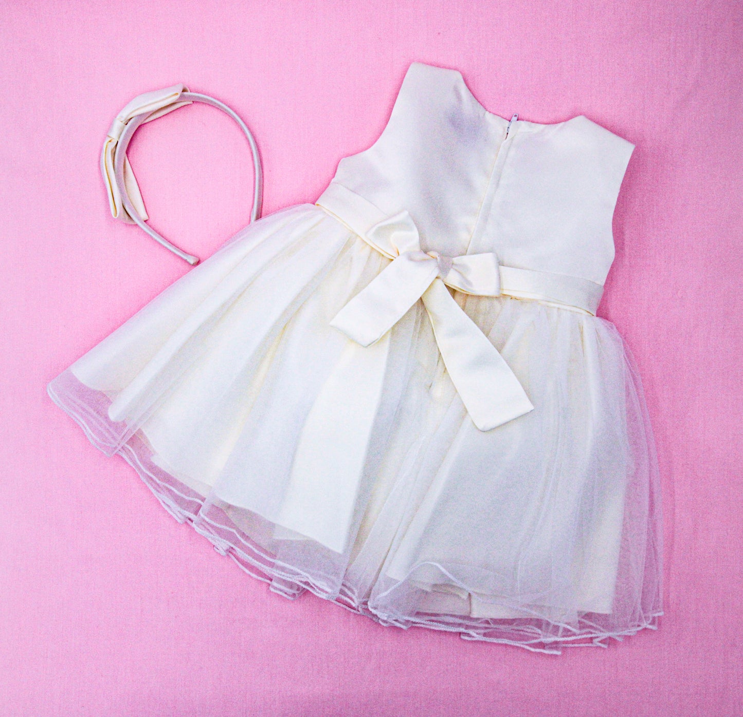 VESTIDO ANAHI C/ VINCHA Perla Crema