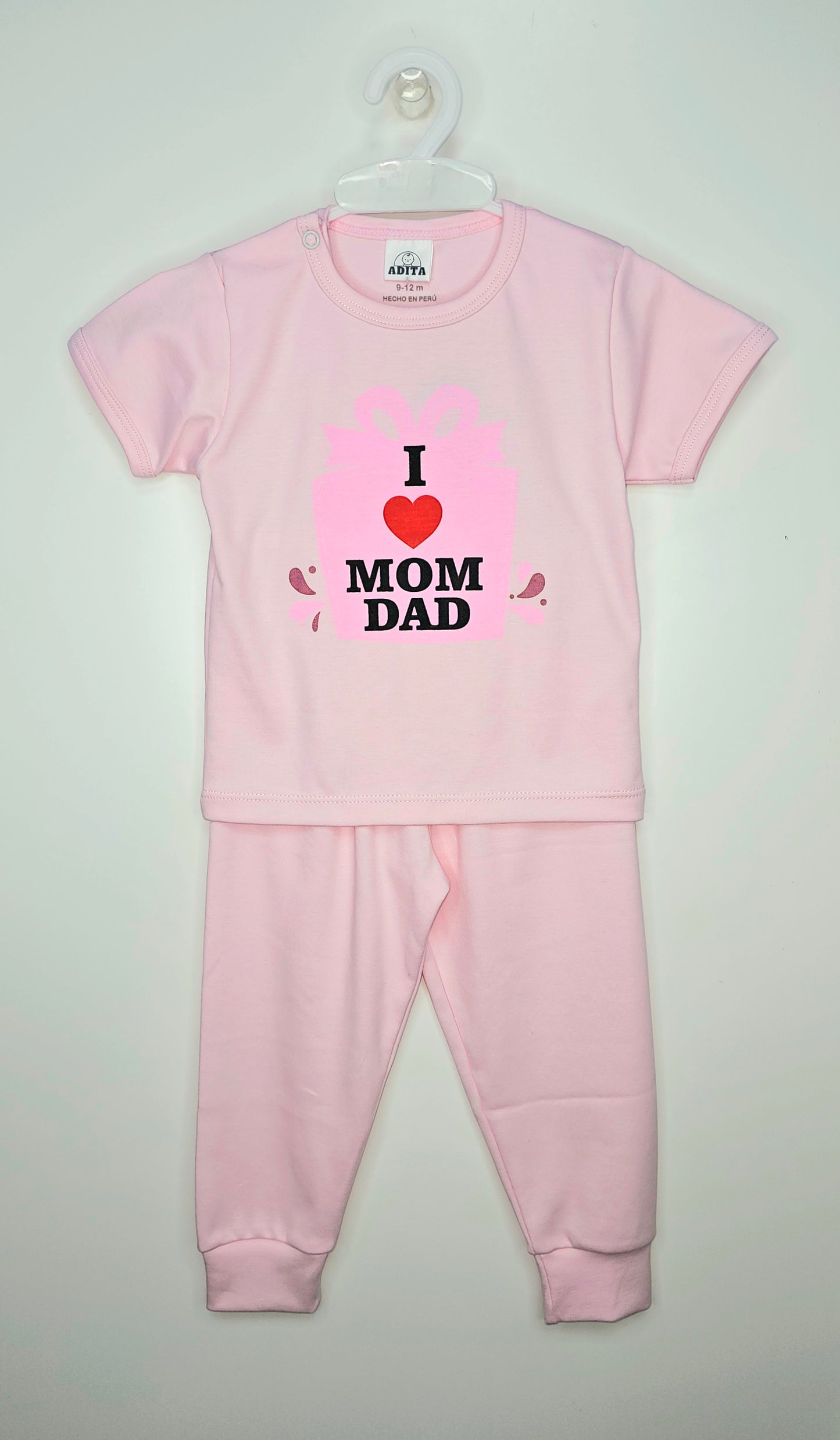 CONJUNTO POLITO MC CON PANTALON EN COLOR ROSADO