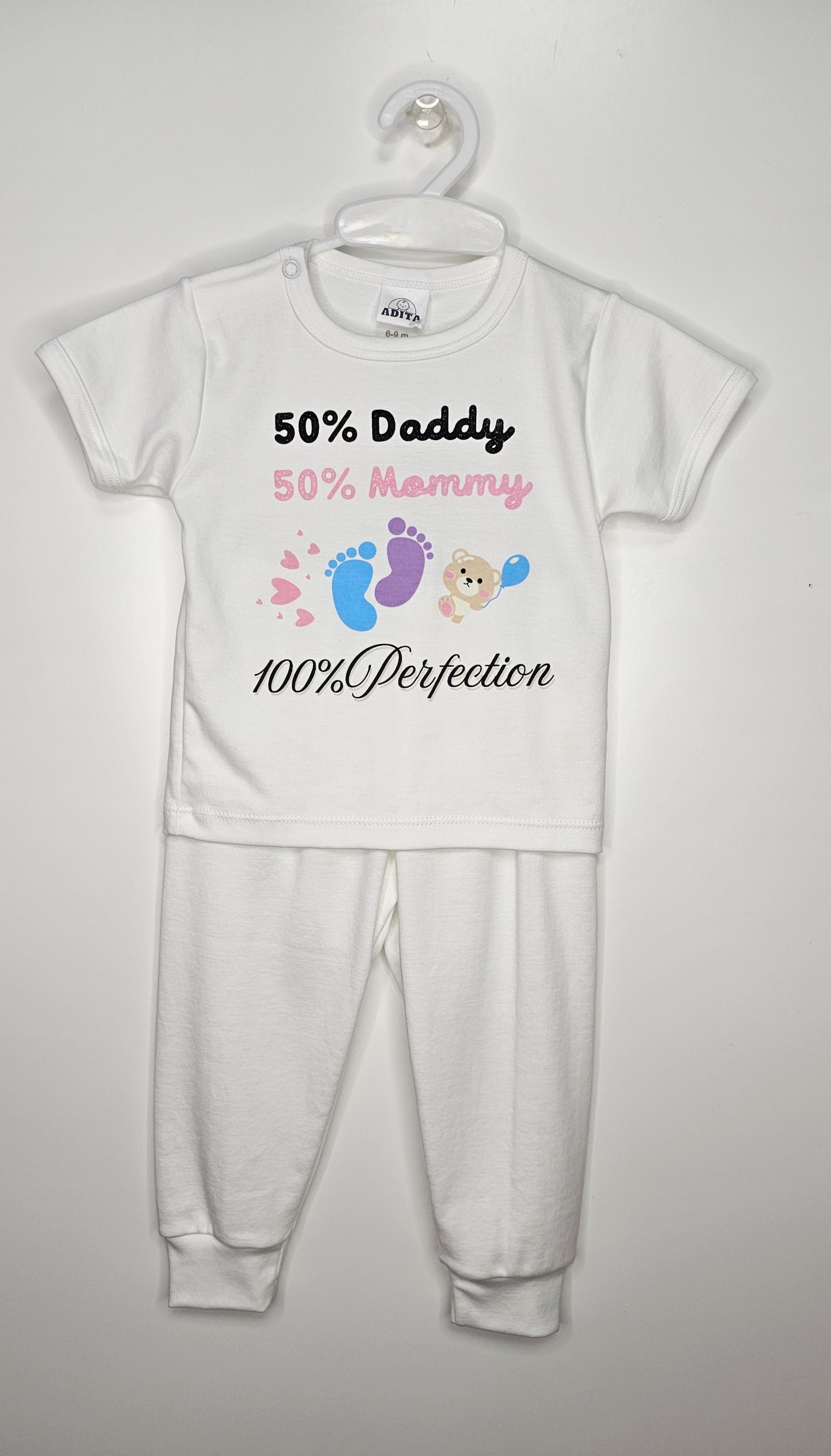 CONJUNTO POLITO MC CON PANTALON EN COLOR BLANCO