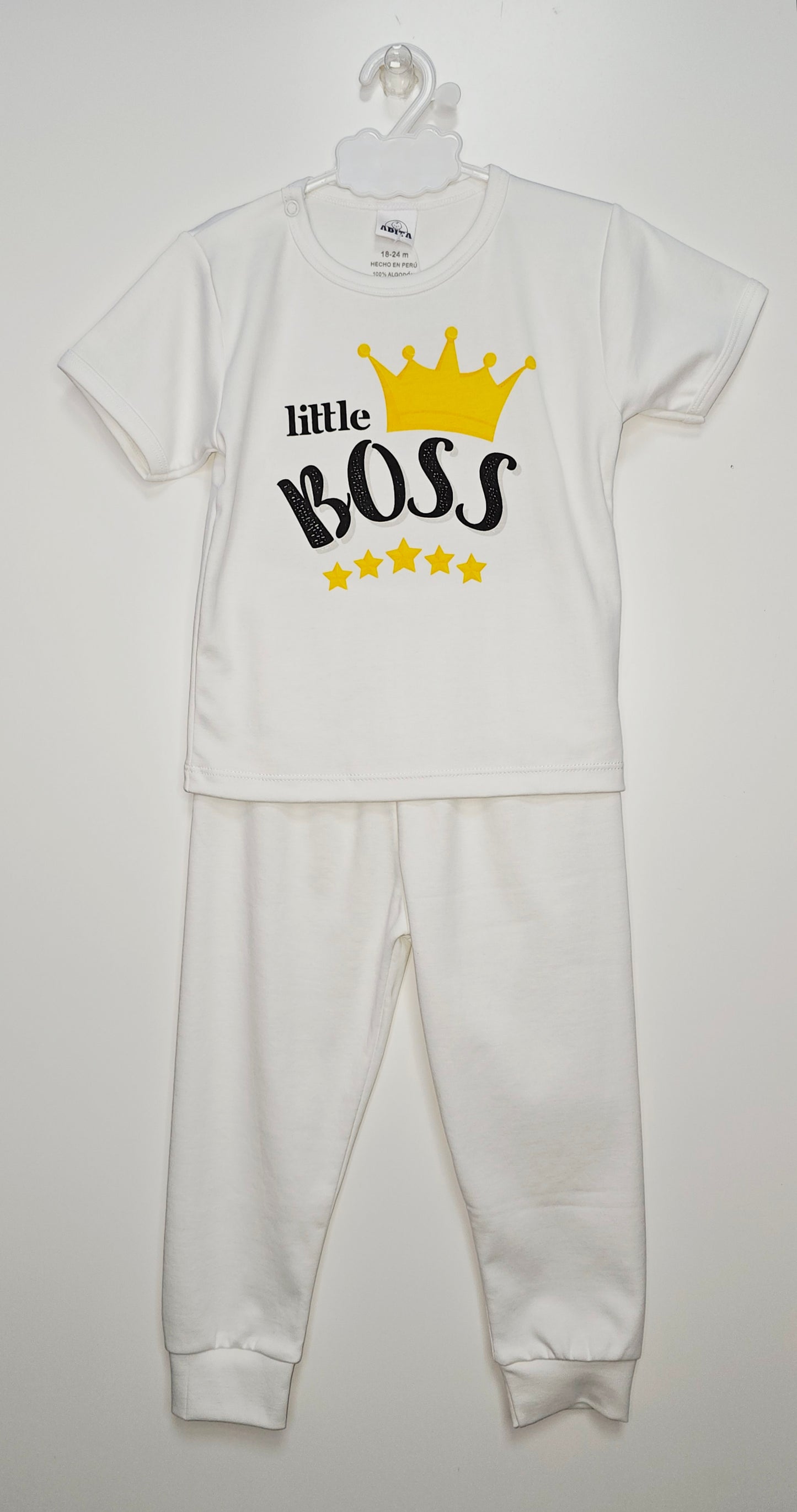 CONJUNTO POLITO MC CON PANTALON EN COLOR BLANCO