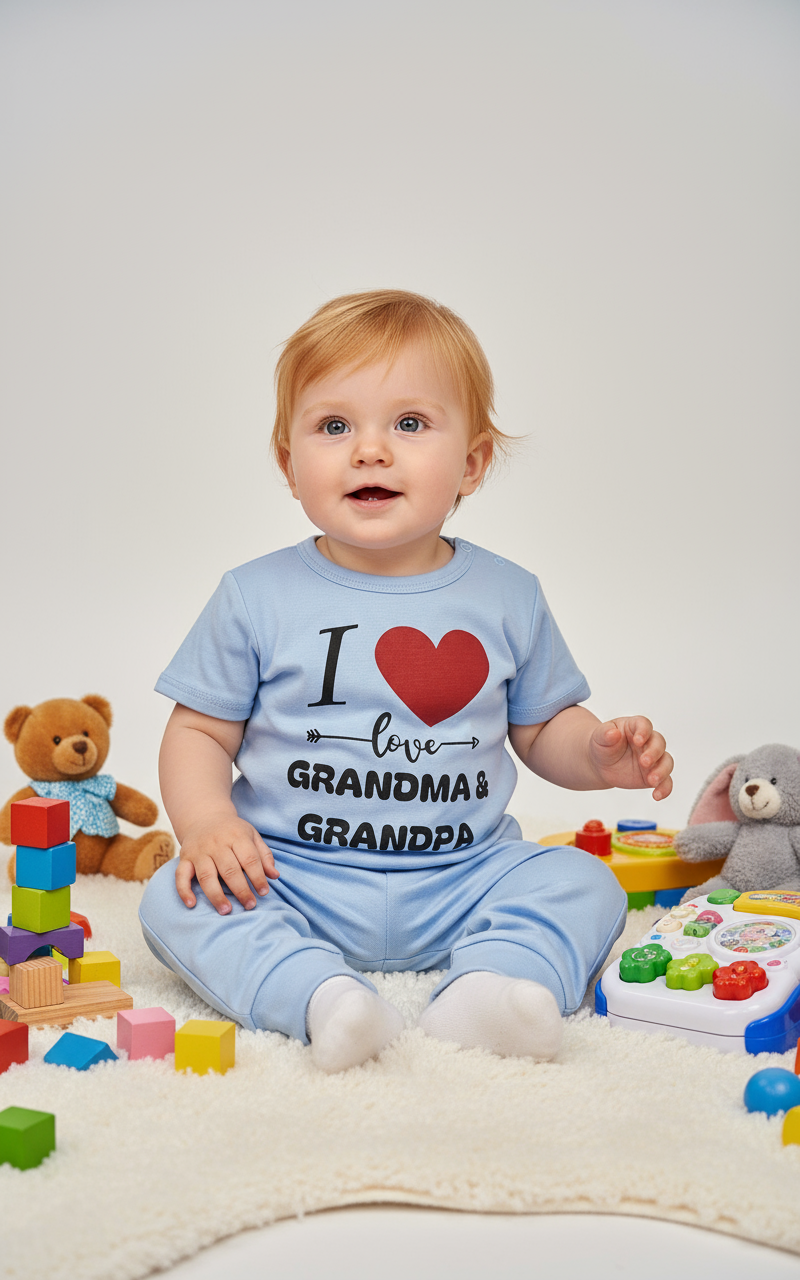 CONJUNTO POLITO MC CON PANTALON EN COLOR CELESTE