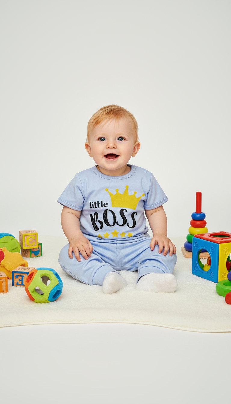 CONJUNTO POLITO MC CON PANTALON EN COLOR CELESTE