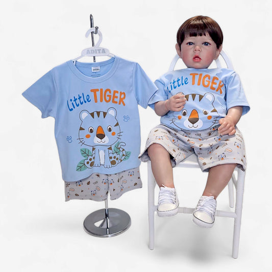 PIJAMA LITTLE TIGER EN COLOR CELESTE