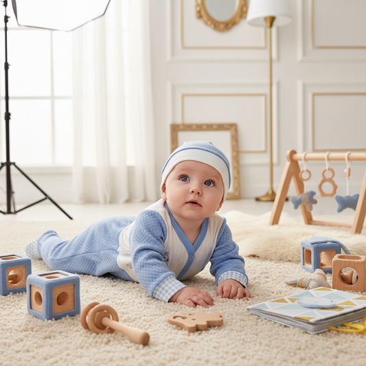 ENTERIZO GIRAFFE JACQARD EN COLOR CELESTE