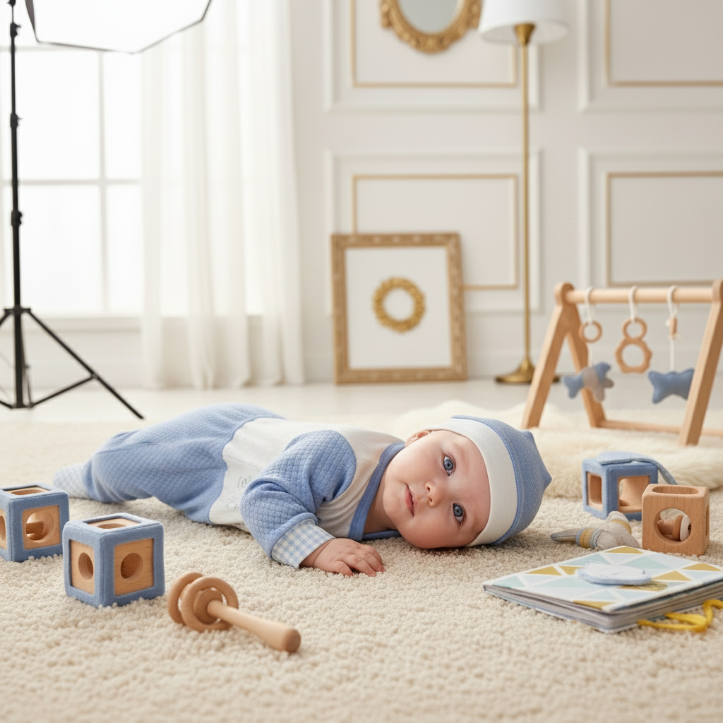 ENTERIZO GIRAFFE JACQARD EN COLOR CELESTE