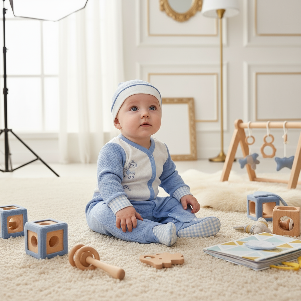 ENTERIZO GIRAFFE JACQARD EN COLOR CELESTE