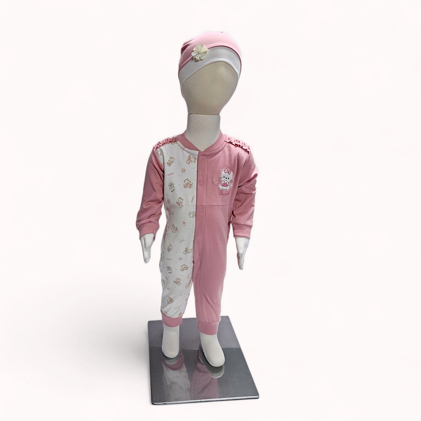 ENTERIZO KITTY EN COLOR PALO ROSA