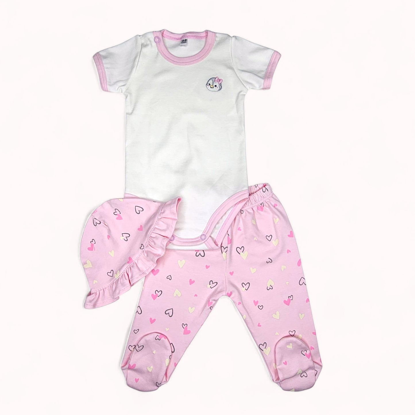 CONJUNTO DE 5PZ PARA BEBITA PINGUI LOVE