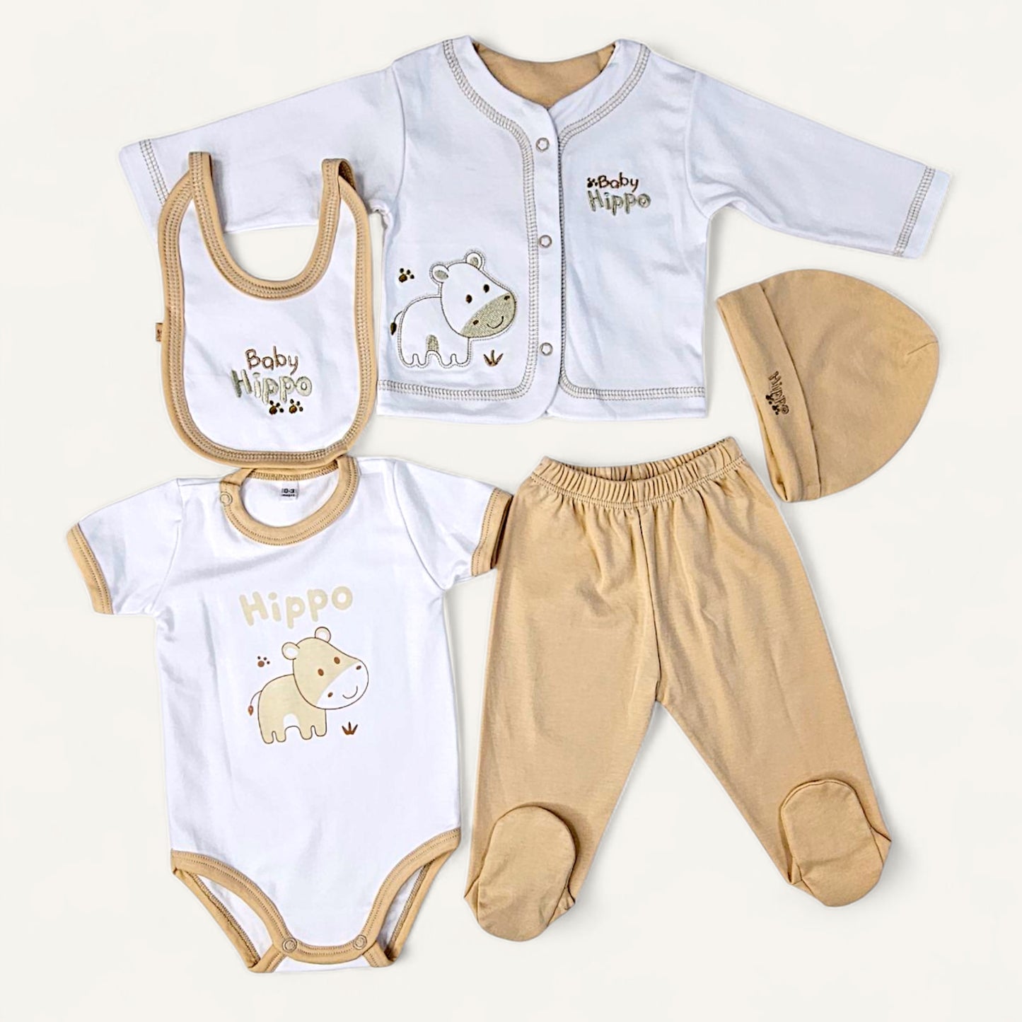CONJUNTO DE 5PZ PARA VARONCITO BABY HIPPO