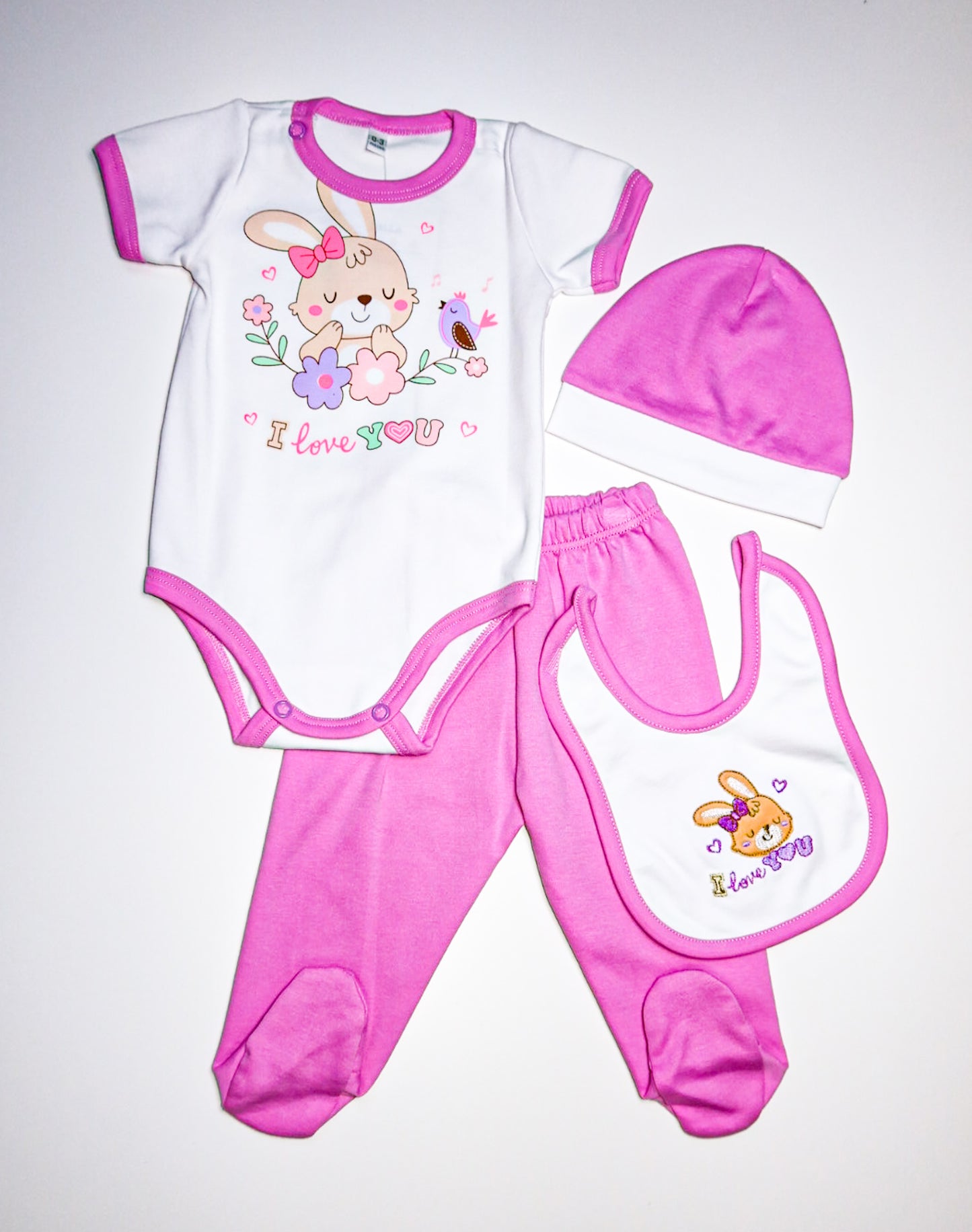 CONJUNTO DE 4PZ LOVE YOU