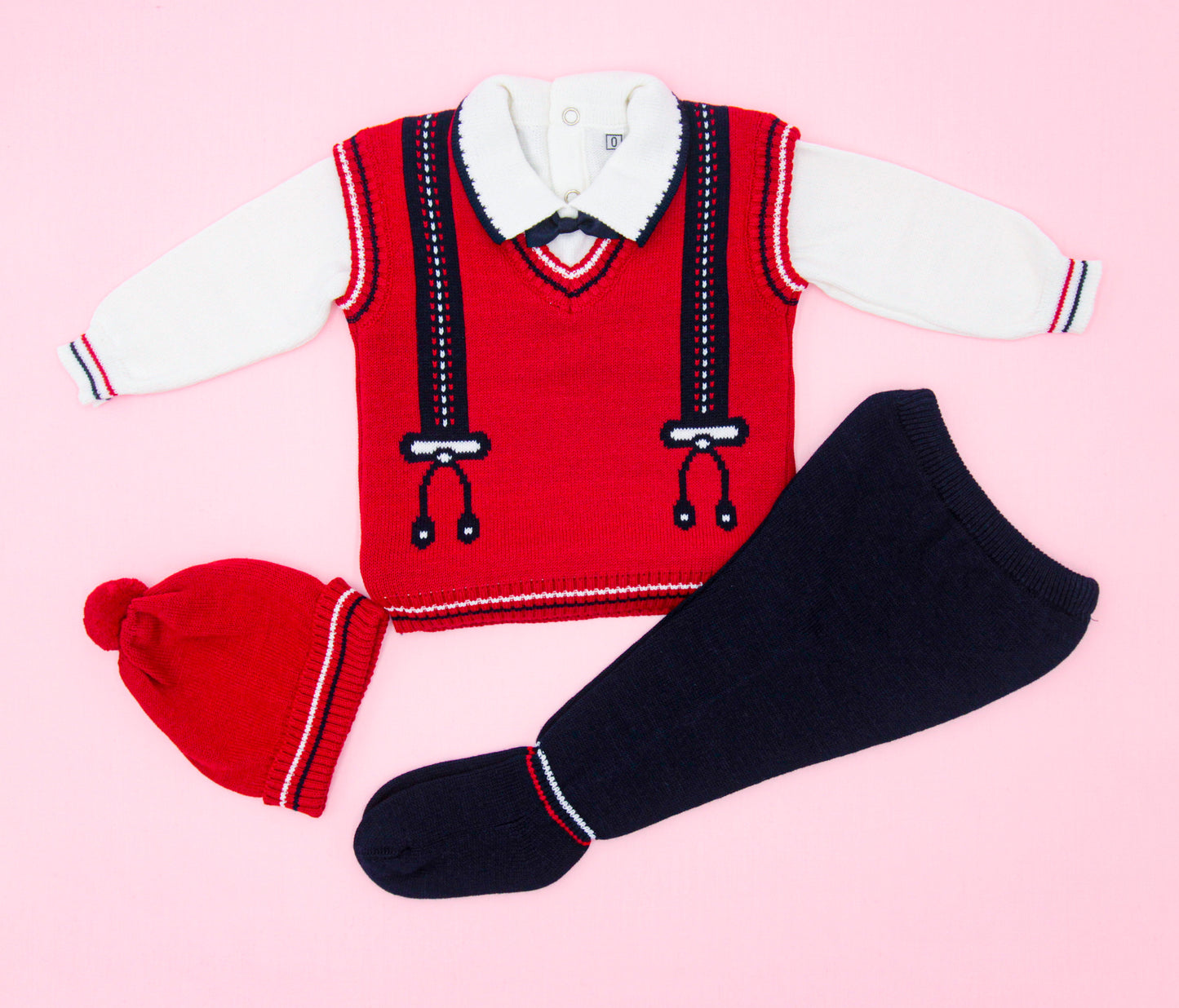 CONJUNTO BRUNO EN COLOR ROJO