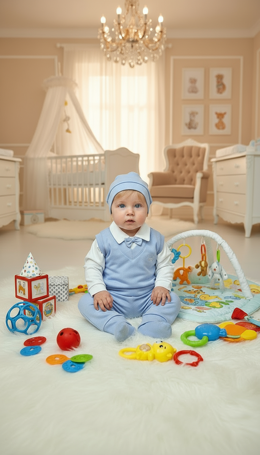 CONJUNTO PRINCIPE 5PZ EN COLOR CELESTE