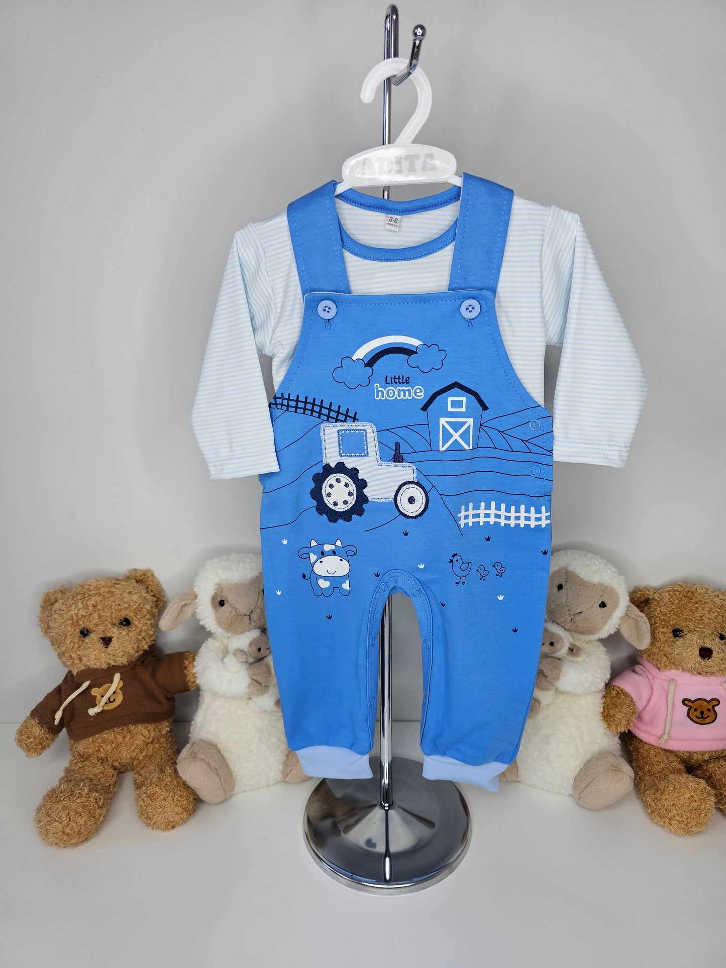 OVEROL MY LITTLE FARM EN COLOR ITALIANO AZUL