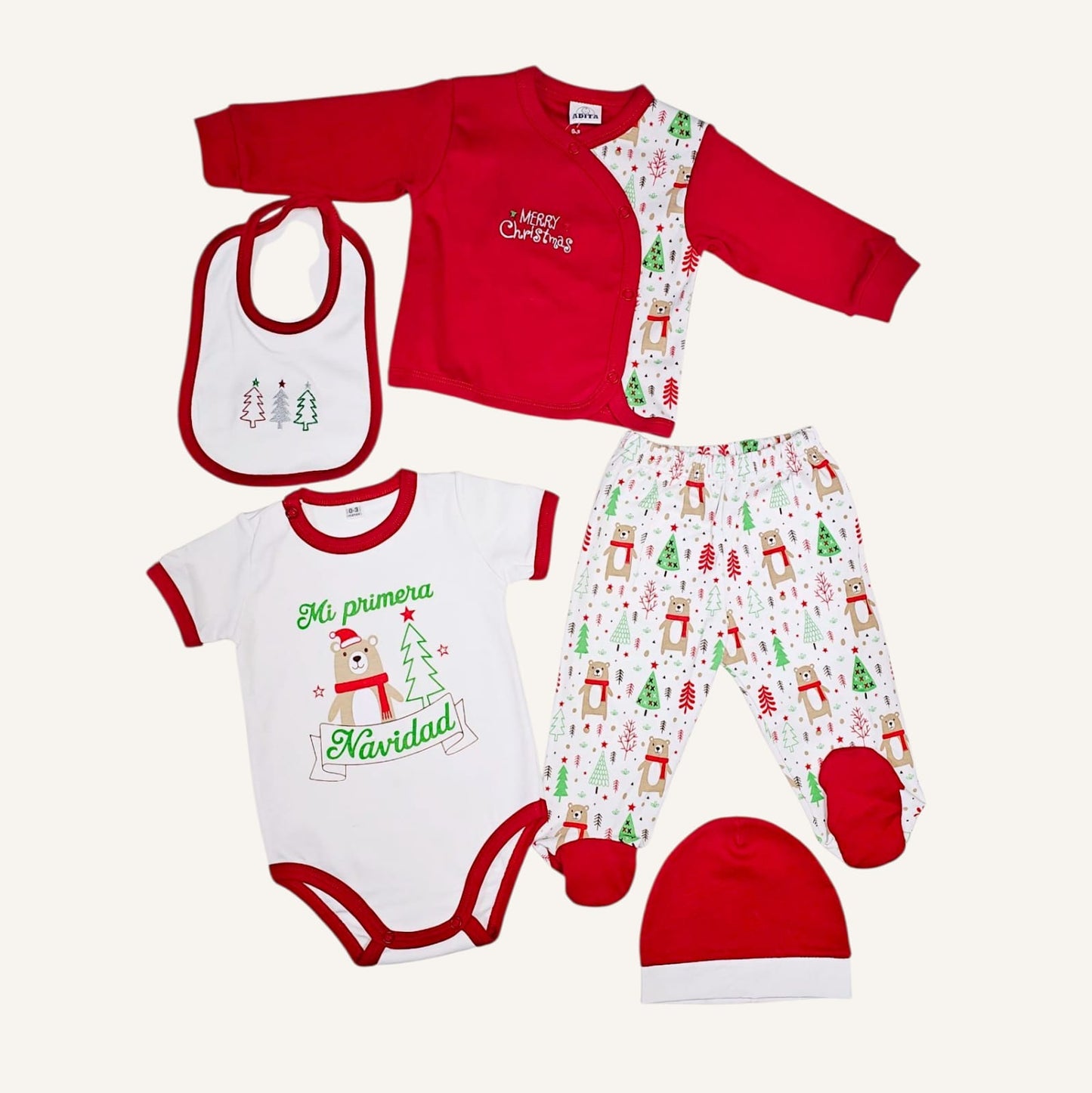 CONJUNTO DE NAVIDAD COLOR ROJO