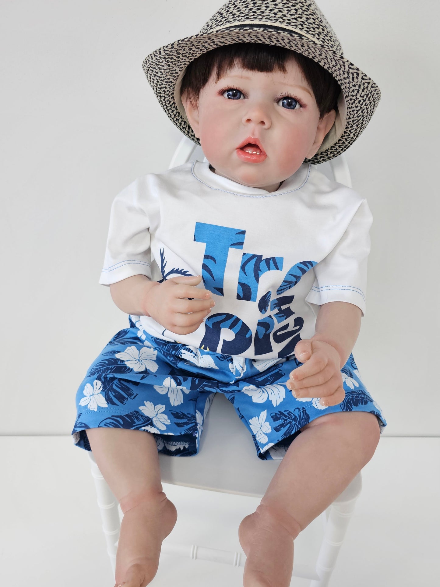 TROPICAL BEACH POLO C/SHORT EN COLOR ITALIANO-AZUL