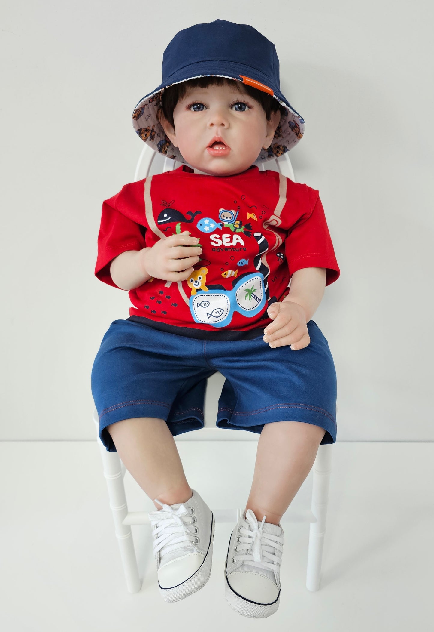 CONJUNTO SEA ADVENTURE POLO C/SHORT EN COLOR ROJO