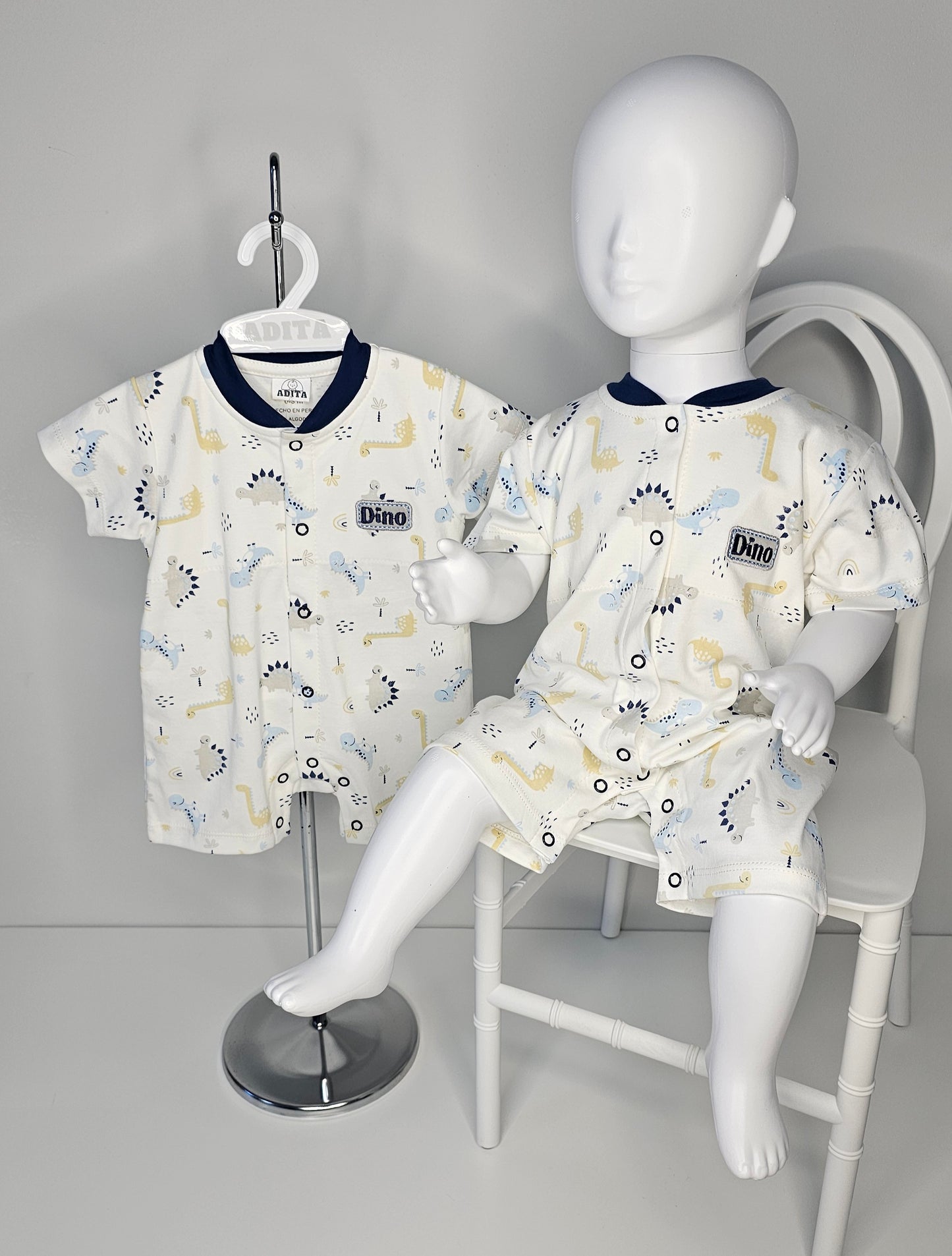 ENTERIZO DINO REX EN COLOR ACERO