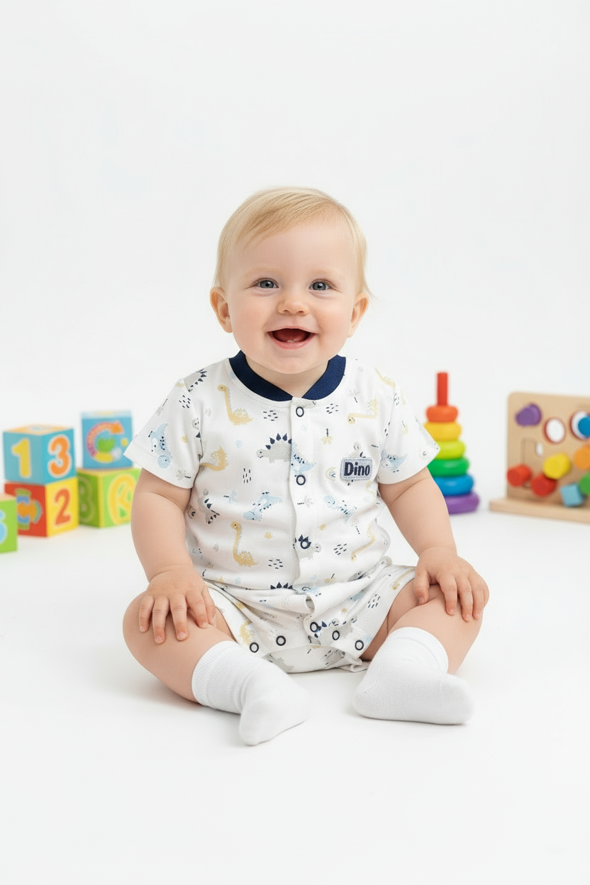 ENTERIZO DINO REX EN COLOR ACERO