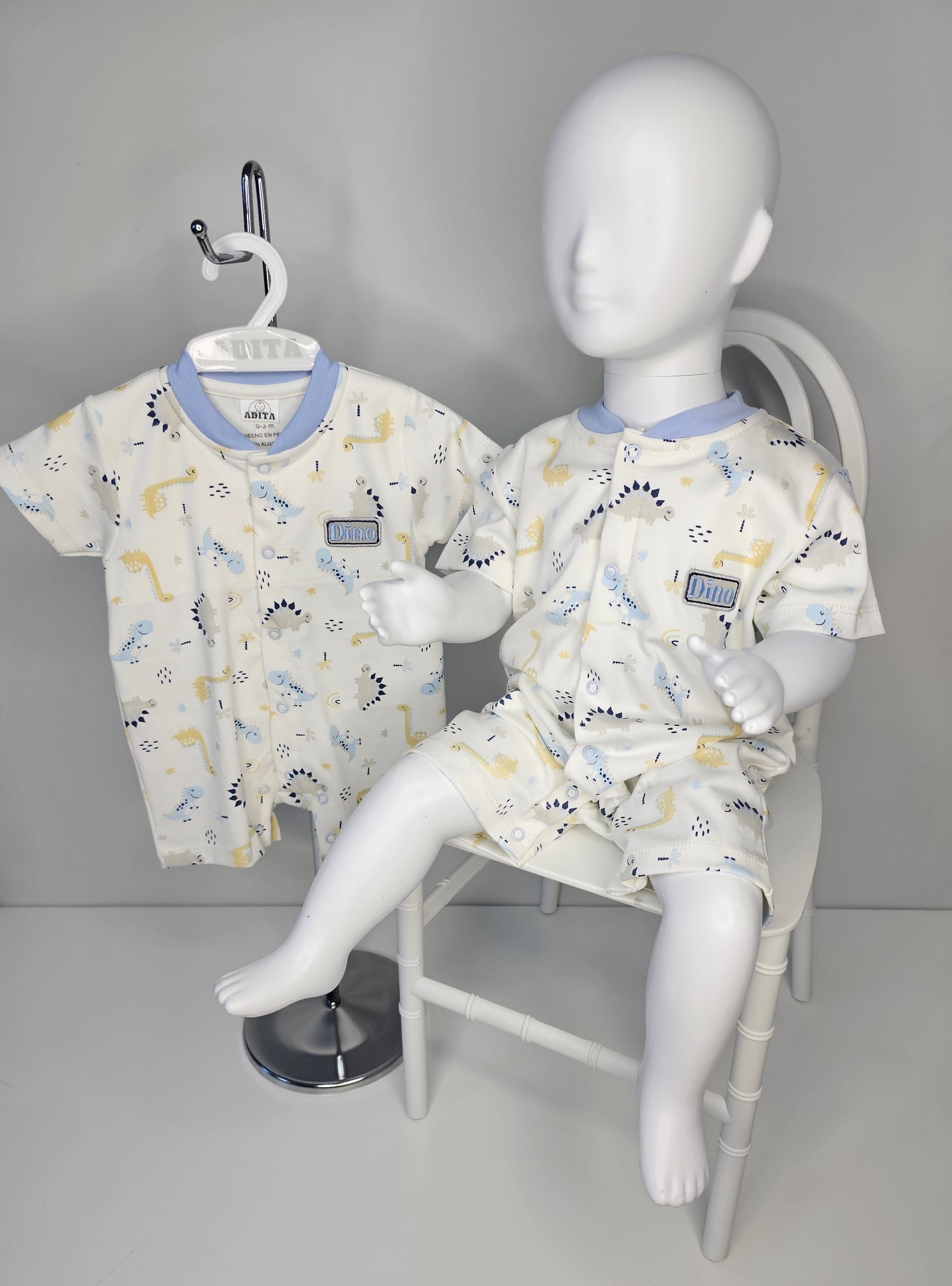 ENTERIZO DINO REX EN COLOR CELESTE