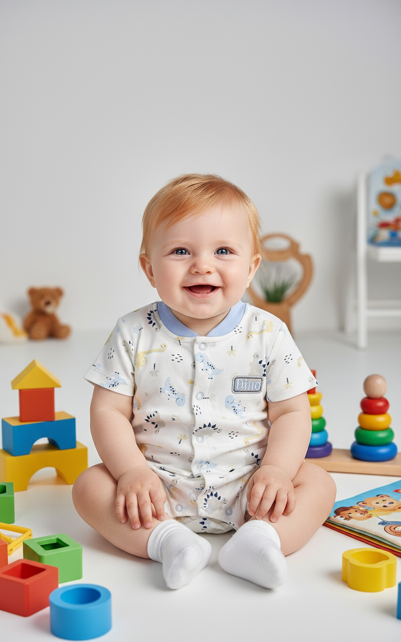 ENTERIZO DINO REX EN COLOR CELESTE