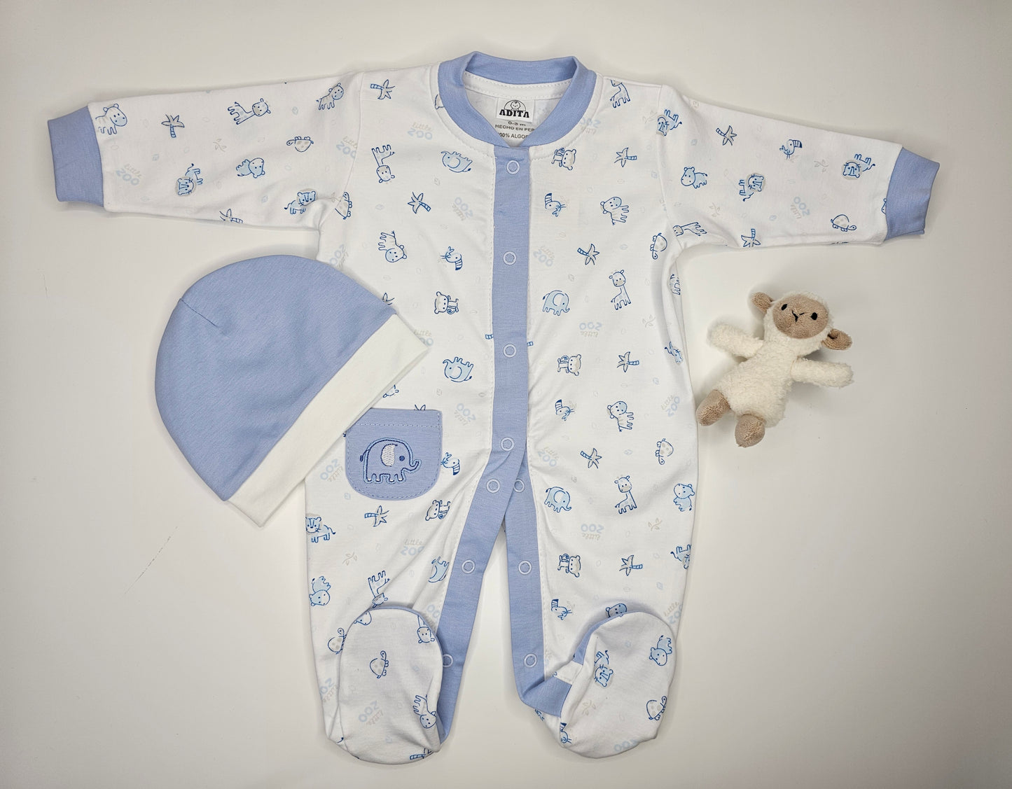 ENTERIZO ELEFANTITO EN COLOR CELESTE