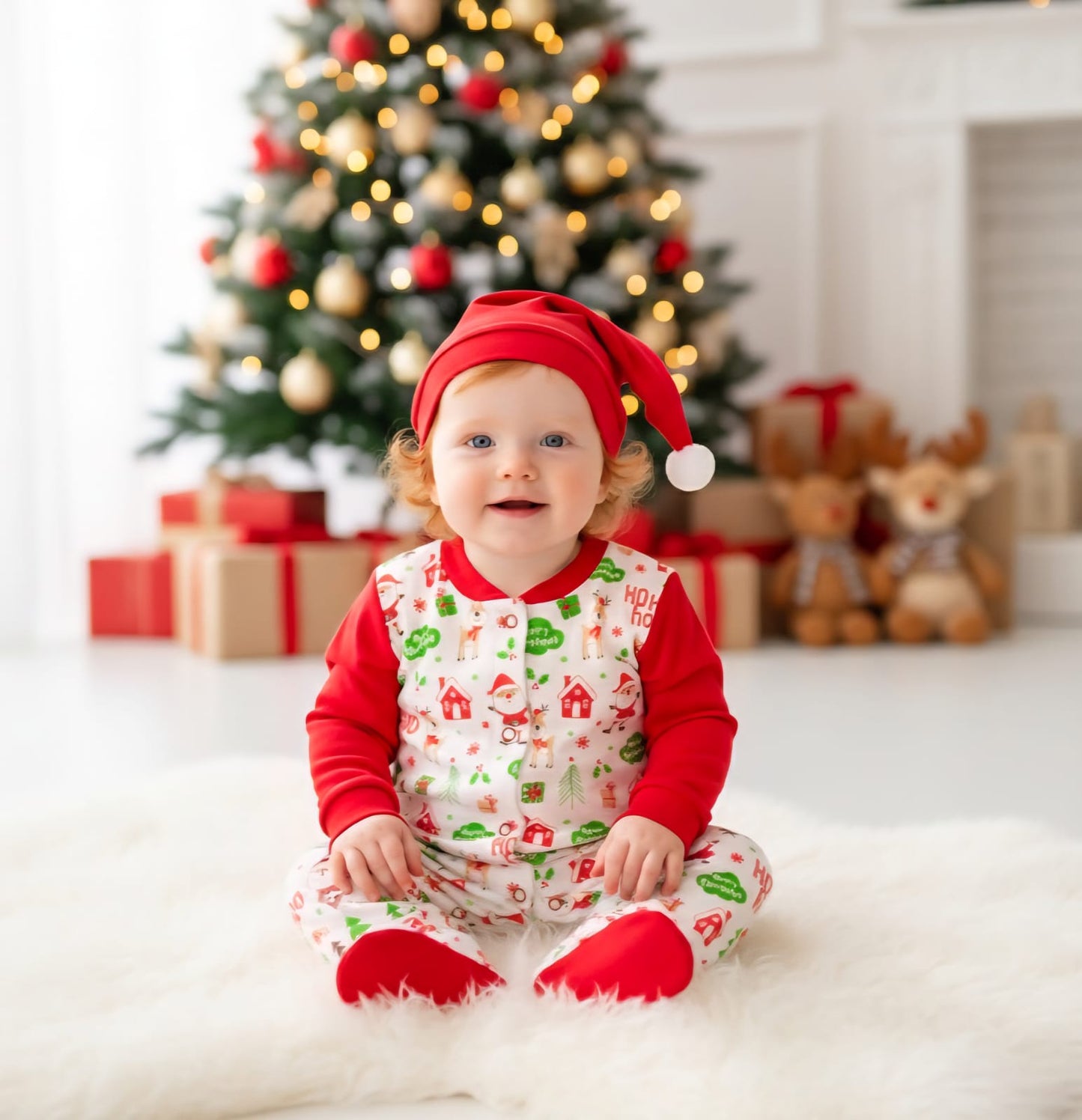 ENTERIZO LARGO DE NAVIDAD COLOR ROJO