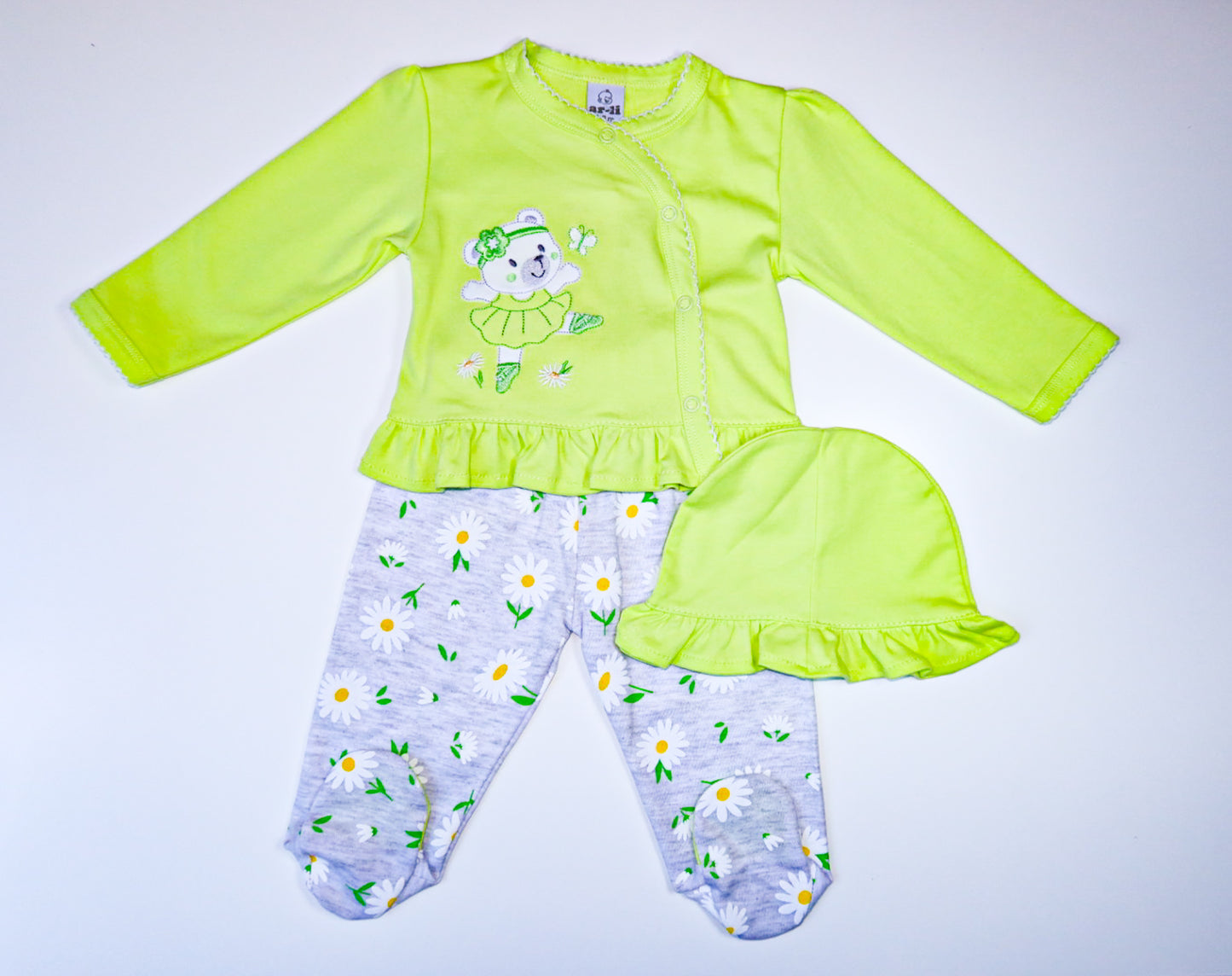 CONJUNTO DE 5PZ PARA BEBITA LITTLE FLOWERS