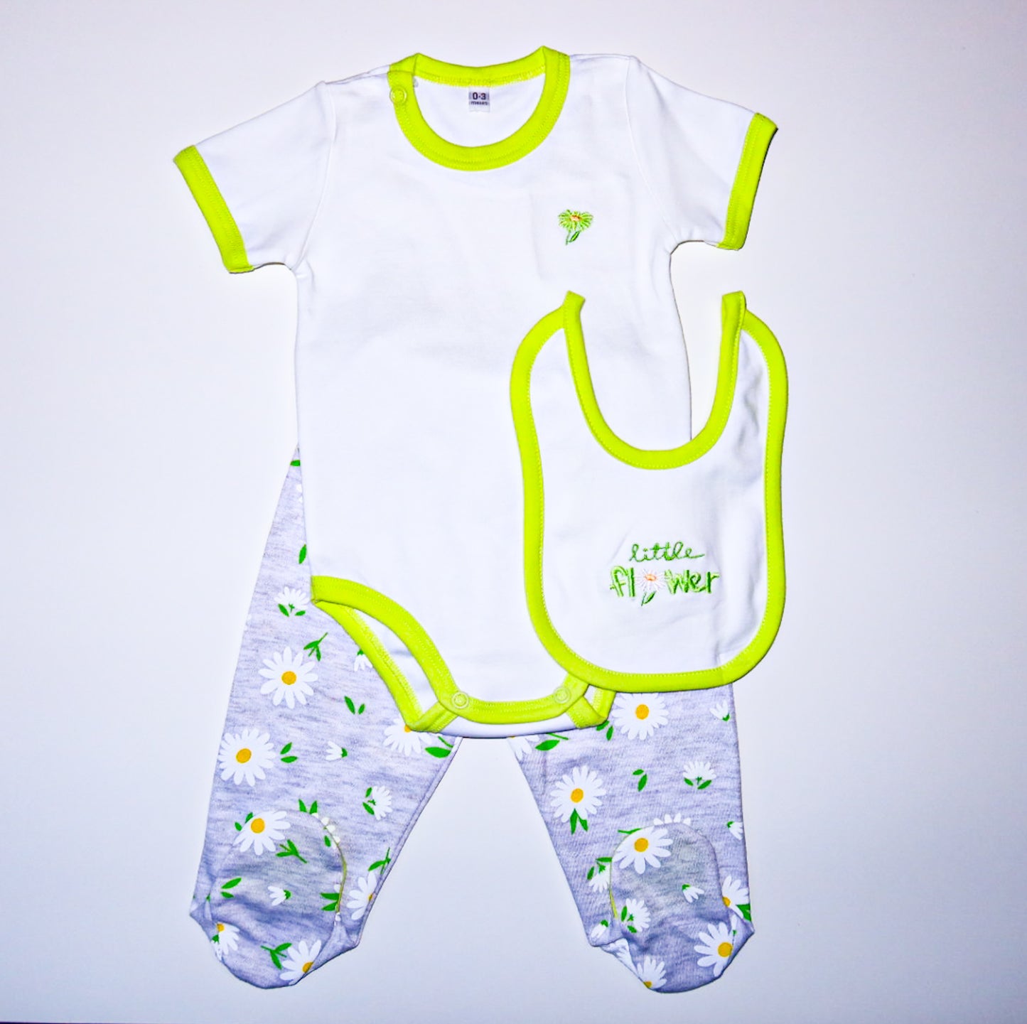 CONJUNTO DE 5PZ PARA BEBITA LITTLE FLOWERS