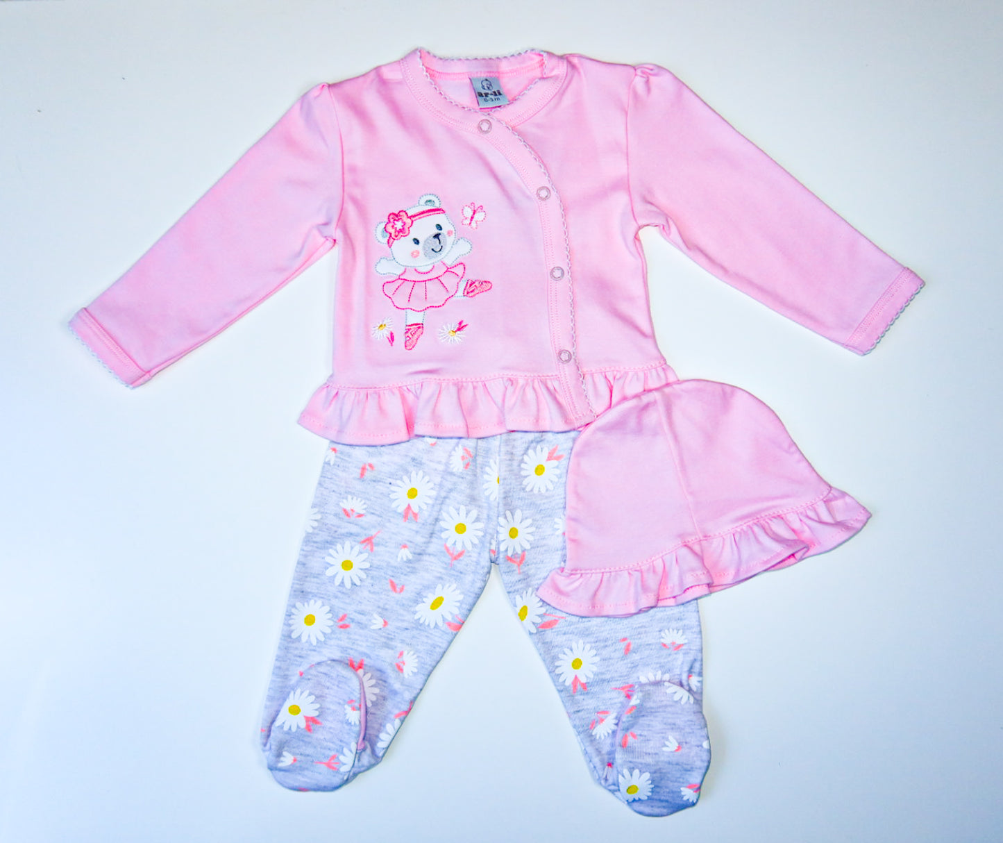 CONJUNTO DE 5PZ PARA BEBITA LITTLE FLOWERS