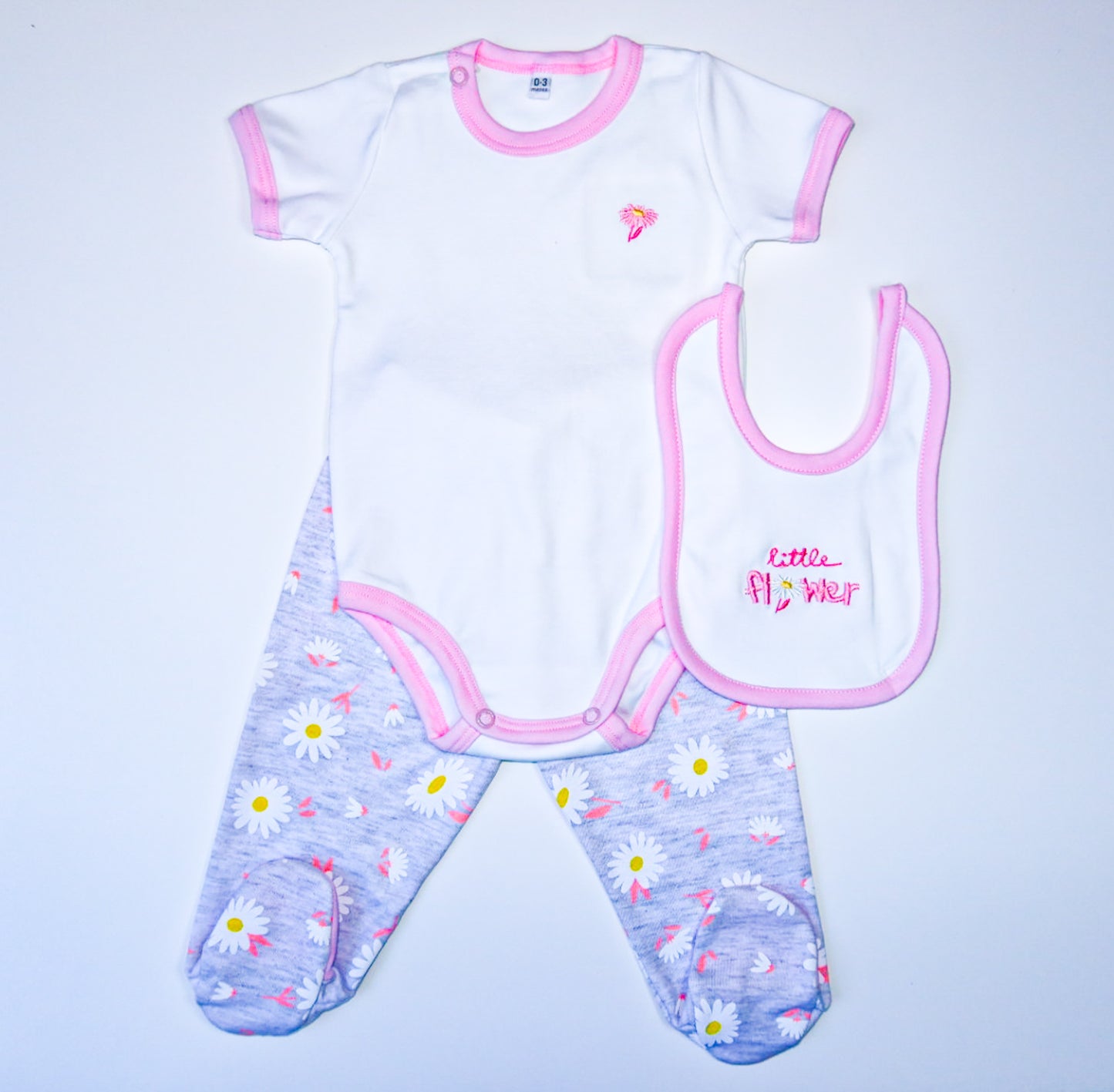 CONJUNTO DE 5PZ PARA BEBITA LITTLE FLOWERS