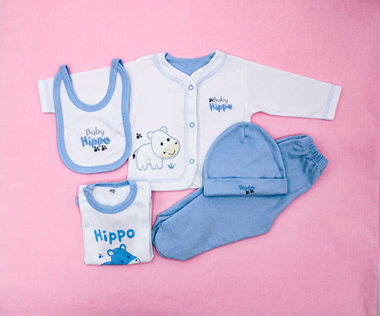 CONJUNTO DE 5PZ PARA VARONCITO BABY HIPPO