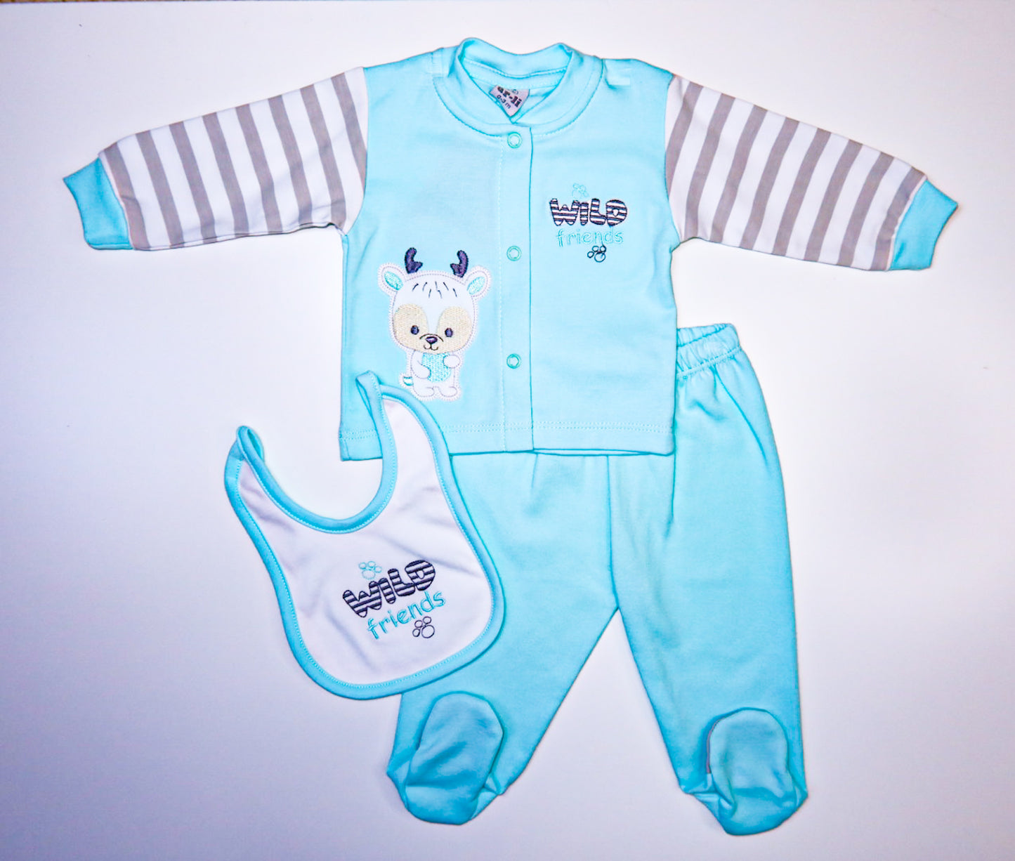 CONJUNTO DE 5PZ PARA VARONCITO WILD FRIENDS